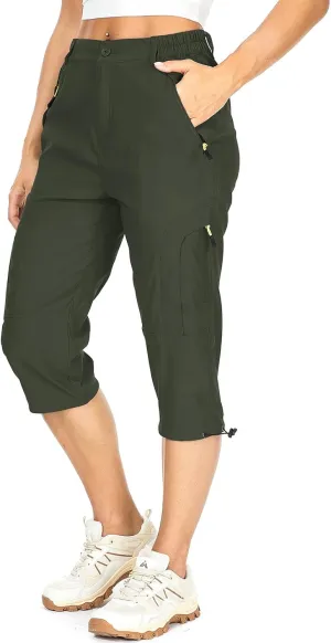 Women's Cargo Capris Pants Casual Hiking Pants Lightweight Quick Dry Travel Summer Pants for Women