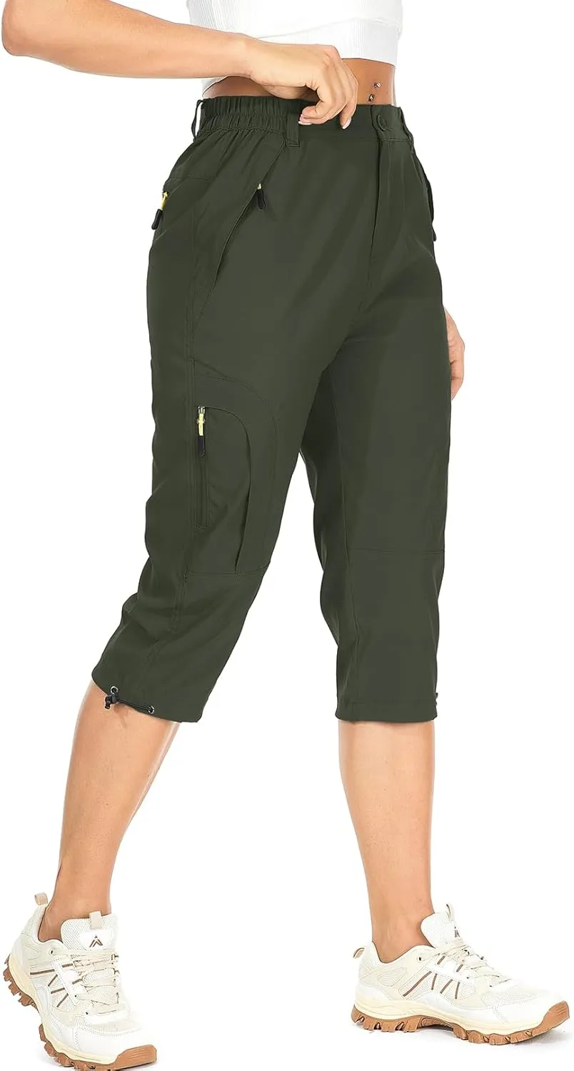 Women's Cargo Capris Pants Casual Hiking Pants Lightweight Quick Dry Travel Summer Pants for Women