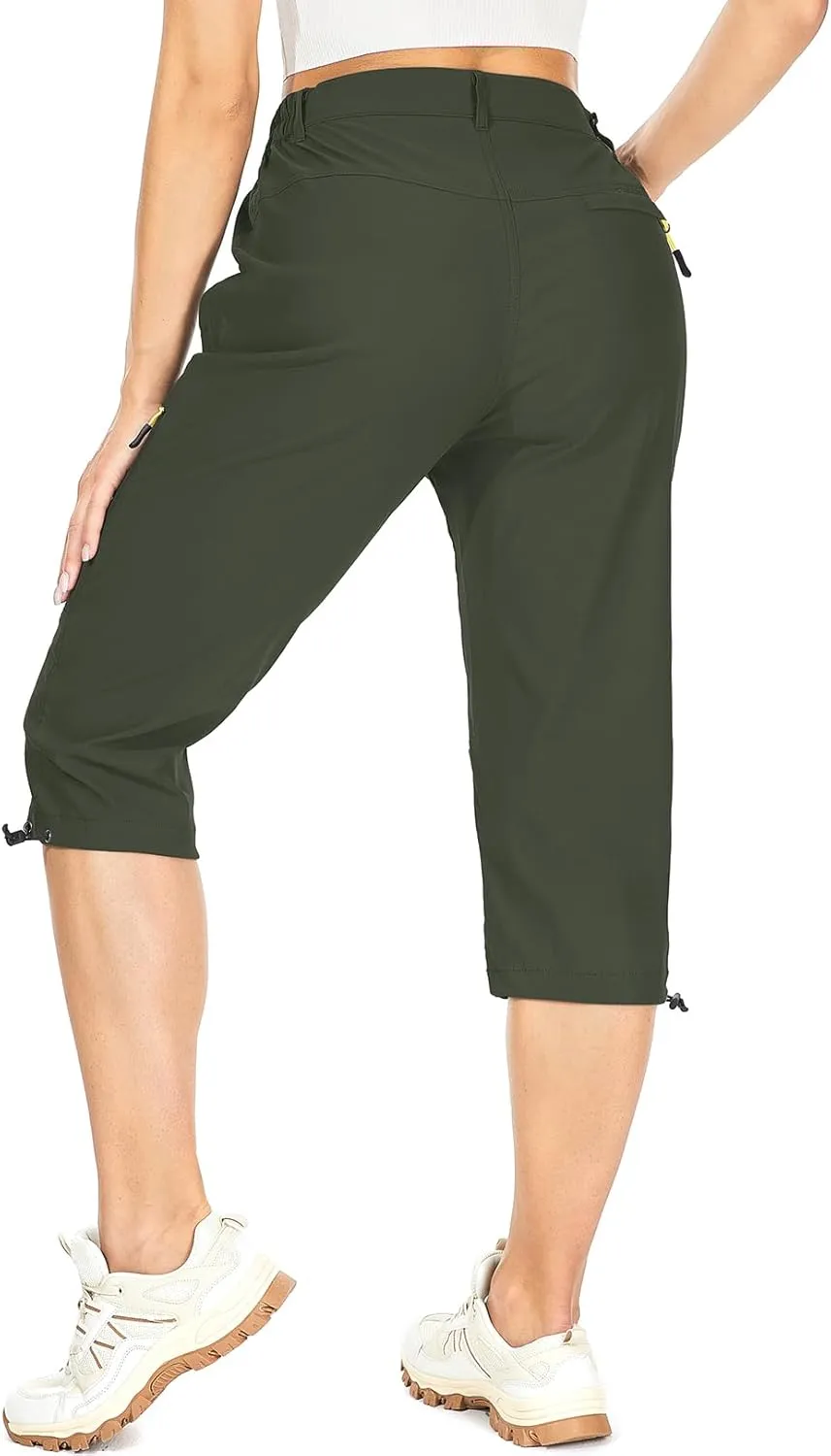 Women's Cargo Capris Pants Casual Hiking Pants Lightweight Quick Dry Travel Summer Pants for Women