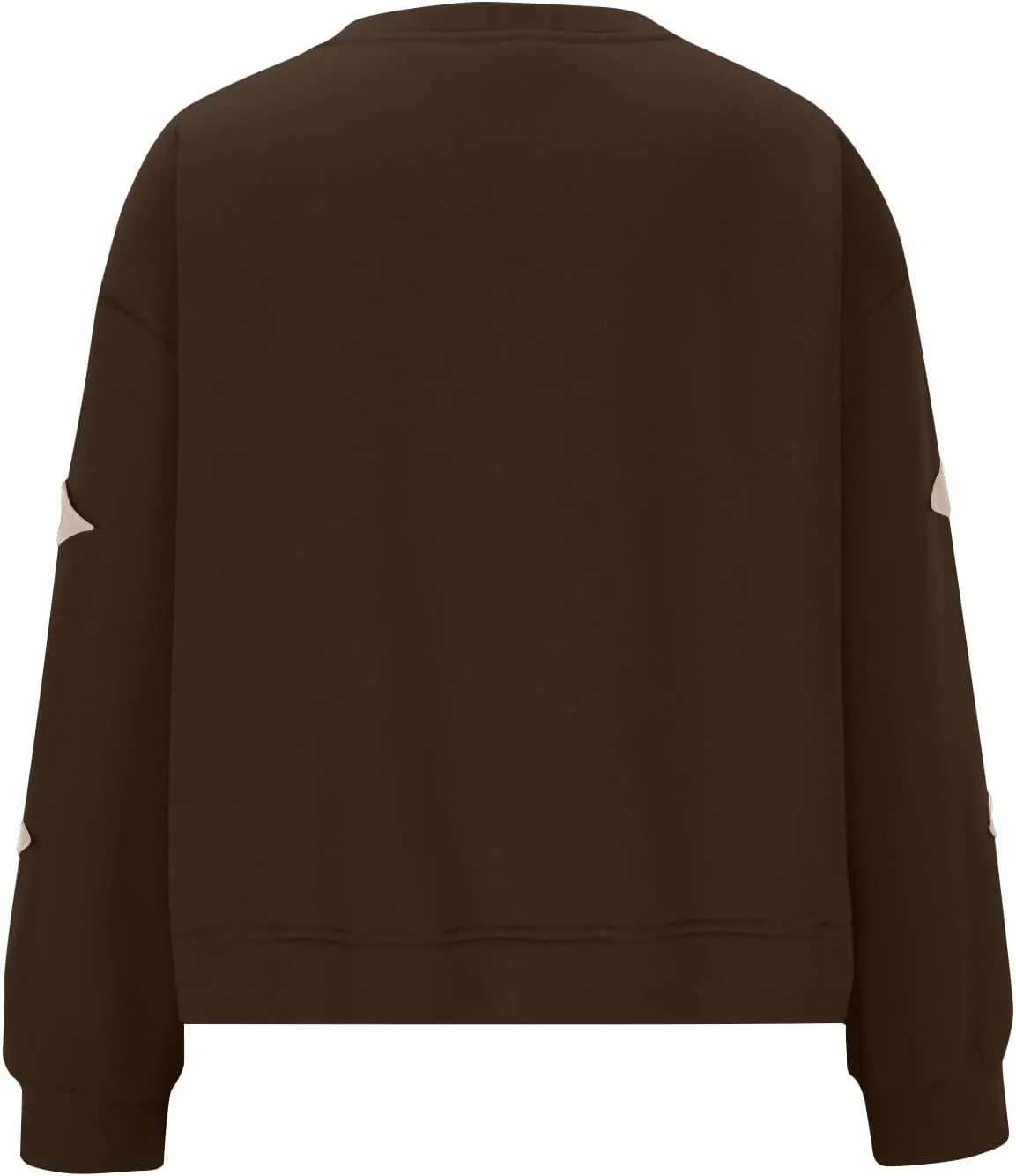 Women's Casual Loose Color Matching Round Neck Long Sleeved T-shirt ，Loose Top Long Sleeved Round Neck Star Tops