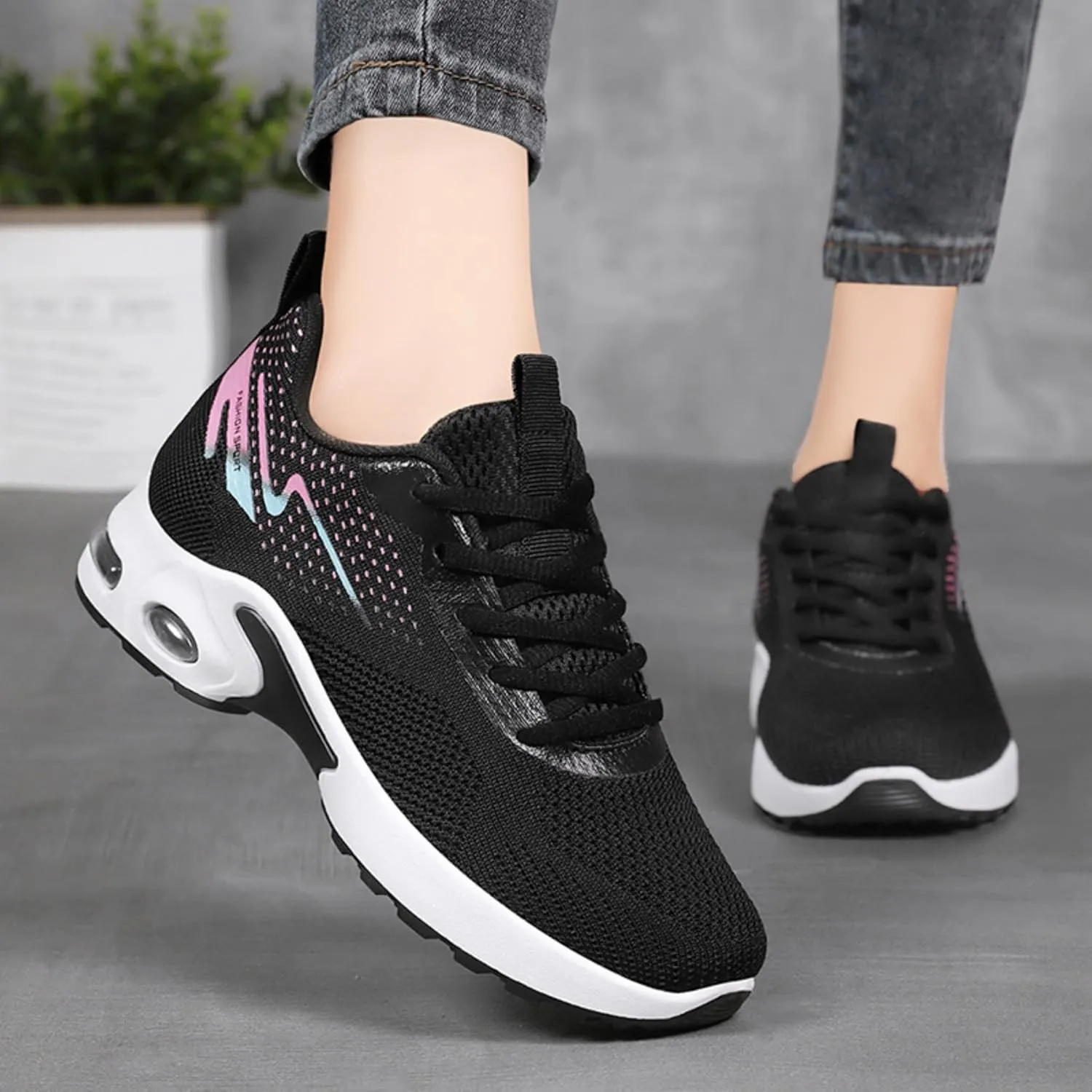 Women's Casual Sneakers – Lightweight, Breathable Non-Slip Walking Shoes for Work, Nursing, Running, and Everyday Use