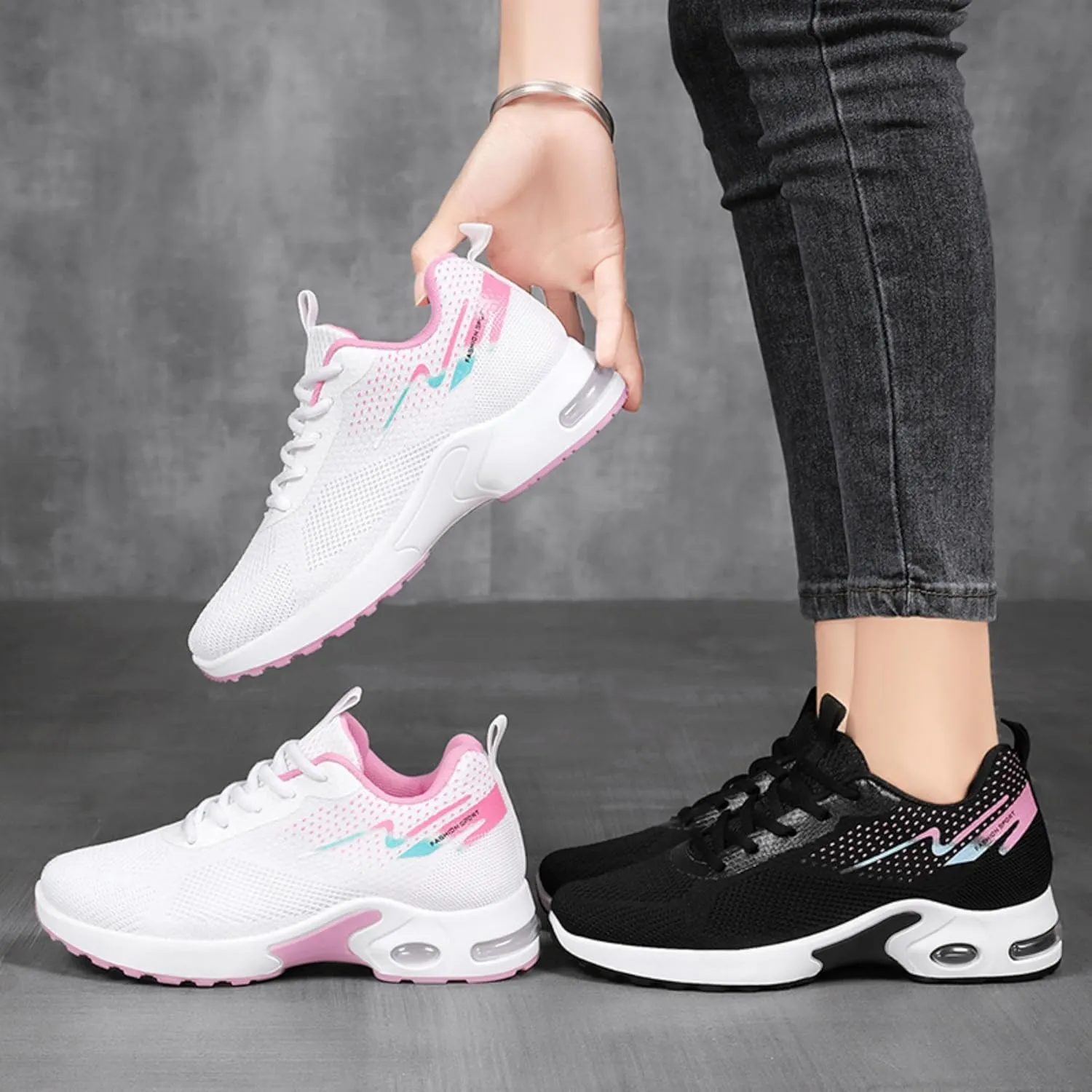 Women's Casual Sneakers – Lightweight, Breathable Non-Slip Walking Shoes for Work, Nursing, Running, and Everyday Use