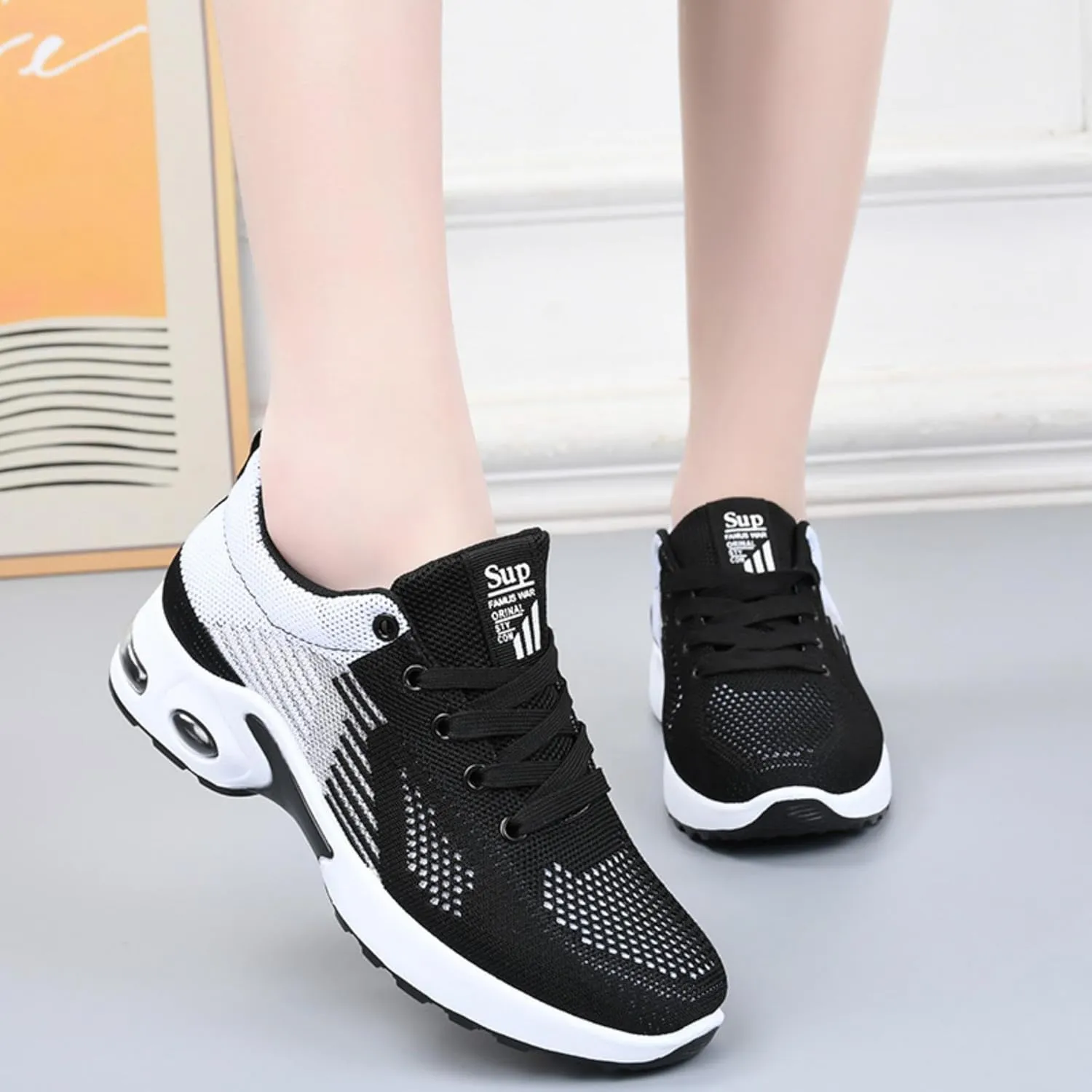 Women's Casual Sneakers – Lightweight, Breathable Non-Slip Walking Shoes for Work, Nursing, Running, and Everyday Use
