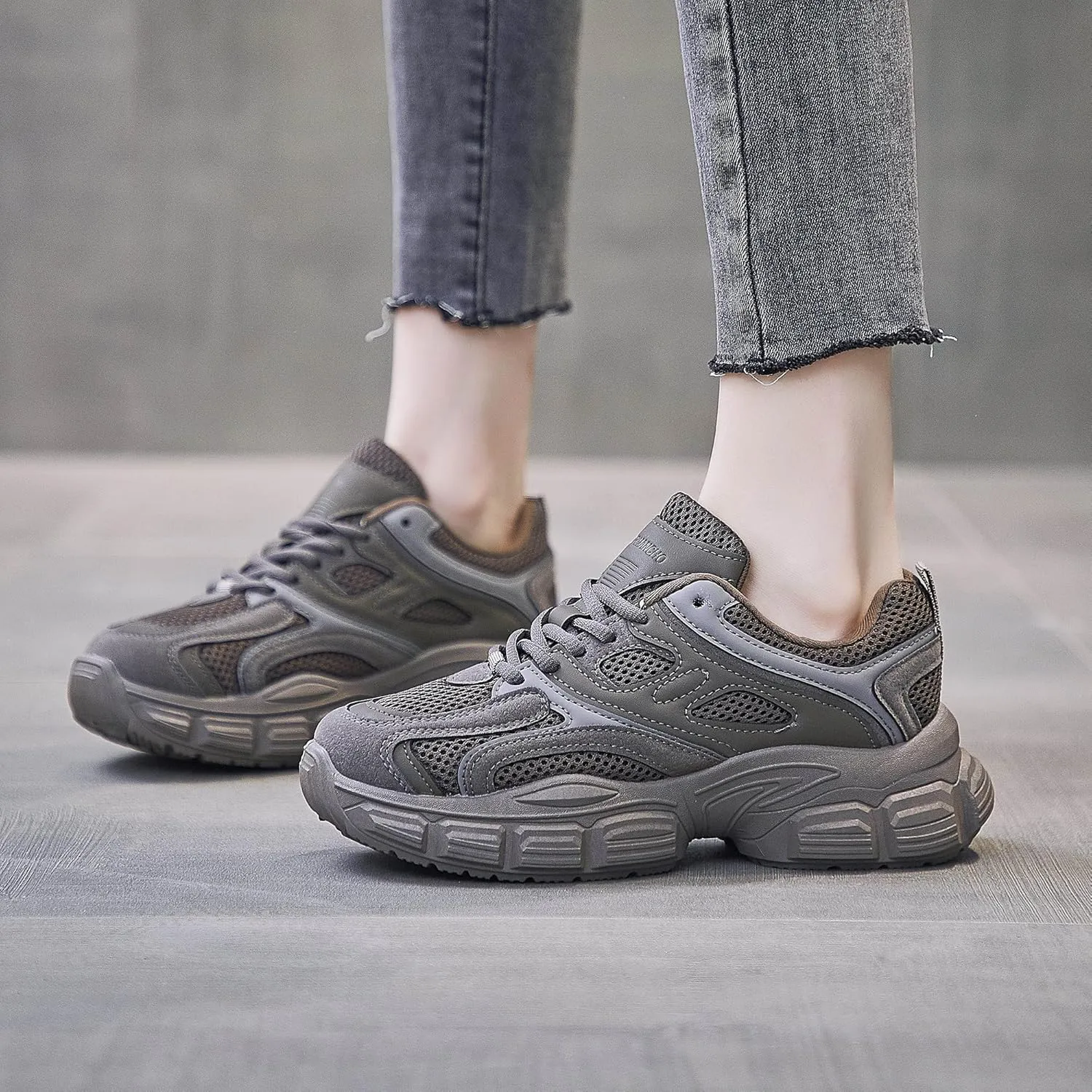 Women's Chunky Platform Sneakers Mesh Jogging Walking Shoes for Everyday,Workout,Travel