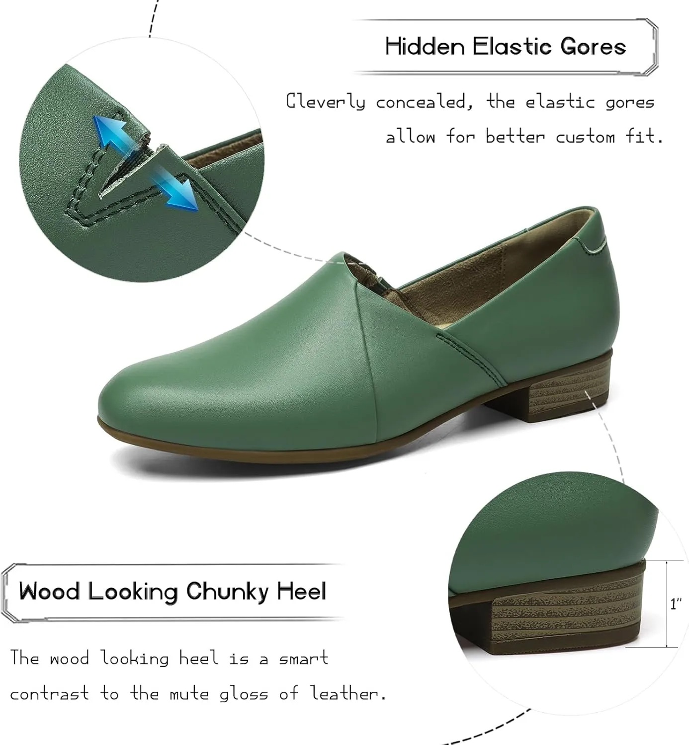 Women's Classic Comfort Dress Shoes Casual Leather Loafers Flats Cute Versatile Slip-Ons Everyday Work Shoes
