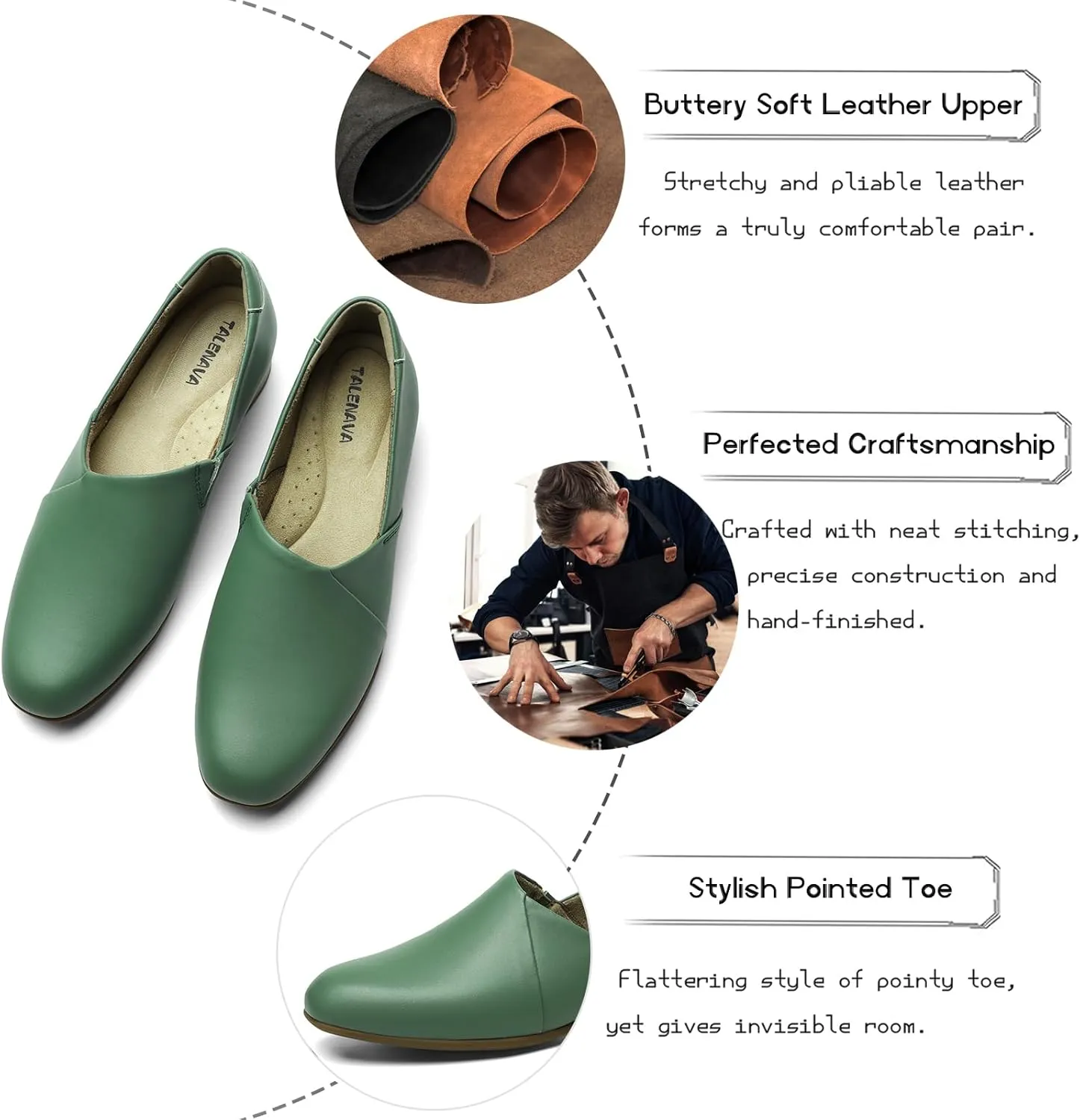 Women's Classic Comfort Dress Shoes Casual Leather Loafers Flats Cute Versatile Slip-Ons Everyday Work Shoes