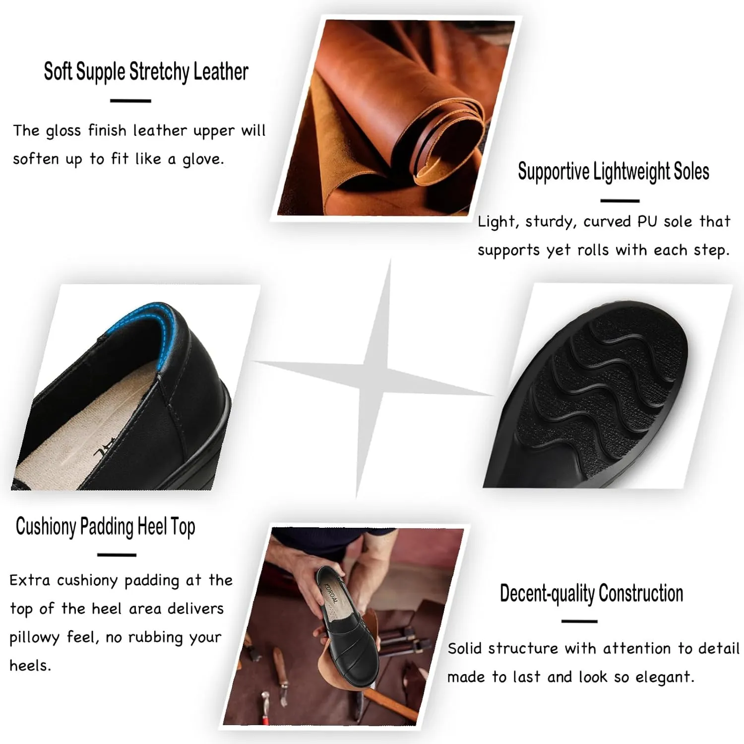 Women's Comfortable & Lightweight Leather Loafers Slip-Ons Stylish Business Casual Dress Shoes Work Office Everyday Walking Shoes for Women