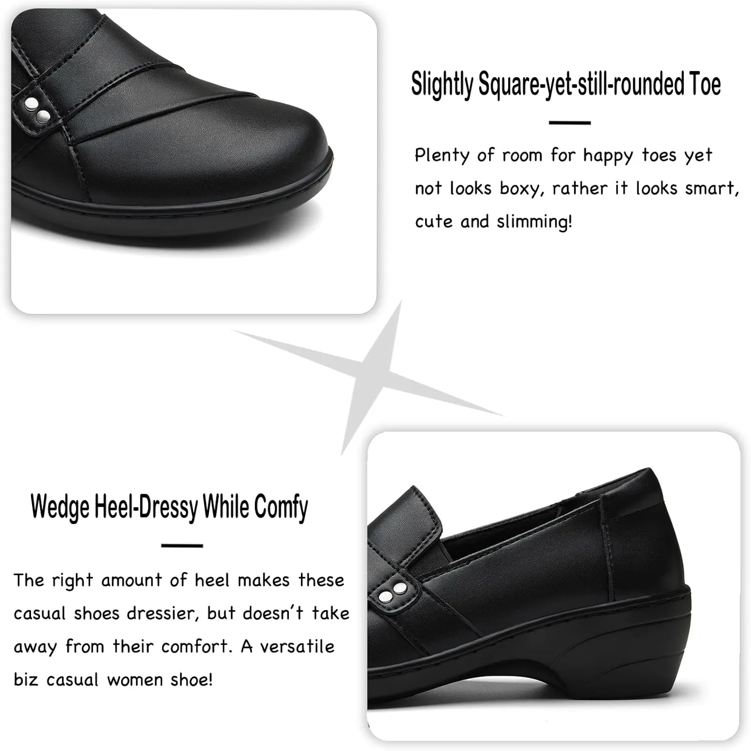 Women's Comfortable & Lightweight Leather Loafers Slip-Ons Stylish Business Casual Dress Shoes Work Office Everyday Walking Shoes for Women