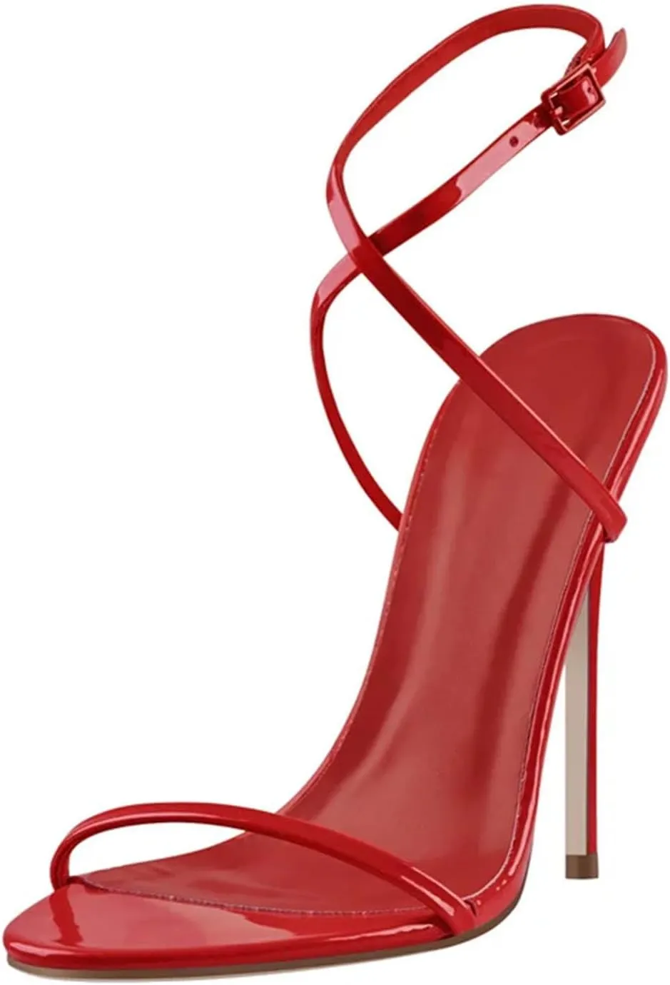 Women's Cross Strap Stiletto Sandals, Multi-Color Party Dress Footwear