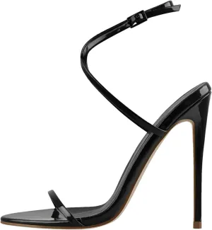 Women's Cross Strap Stiletto Sandals, Multi-Color Party Dress Footwear