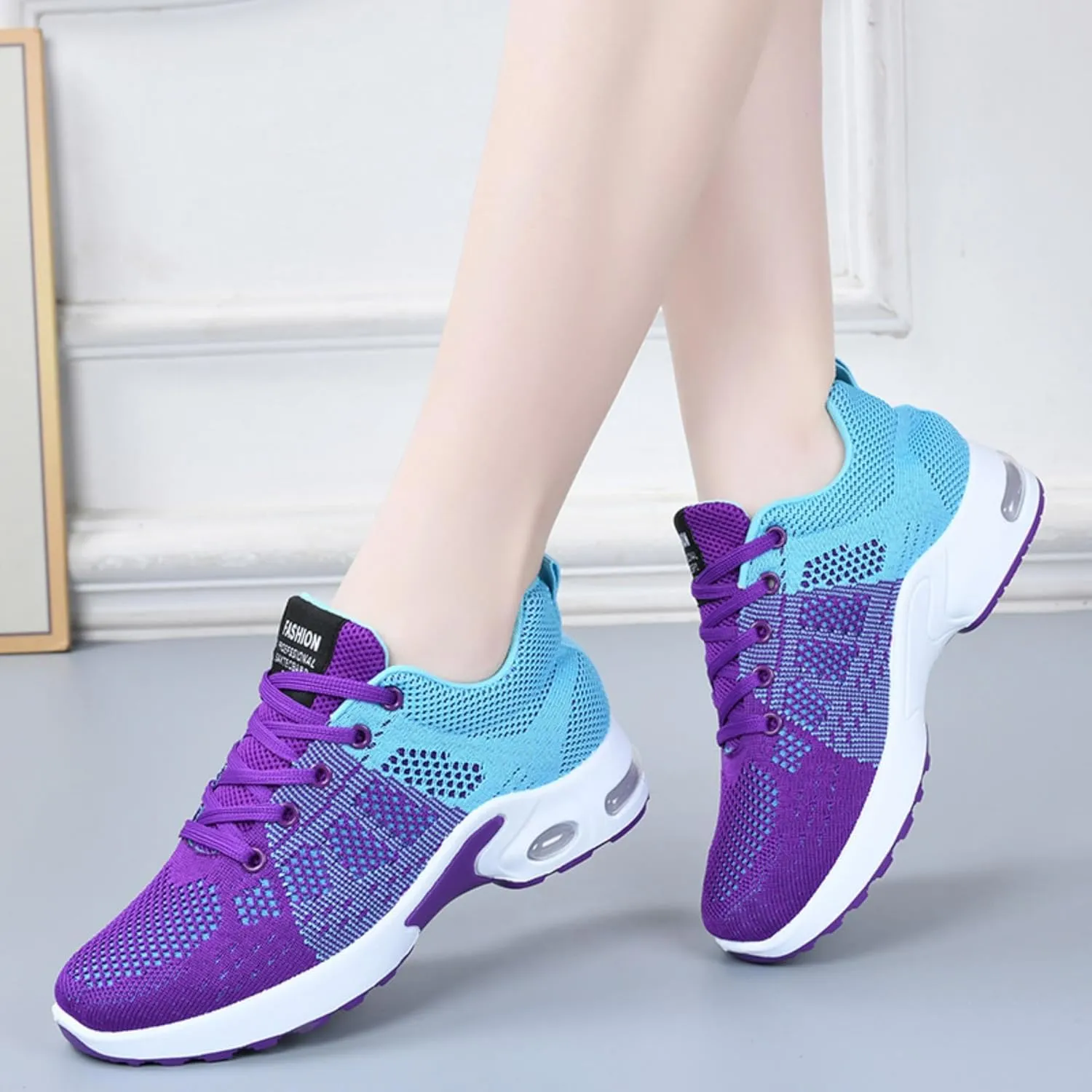 Women's Cushion Sneakers - Breathable, Non-Slip Walking Shoes with Shock-Absorbing Comfort, Lightweight for Running, Walking, and Everyday Use
