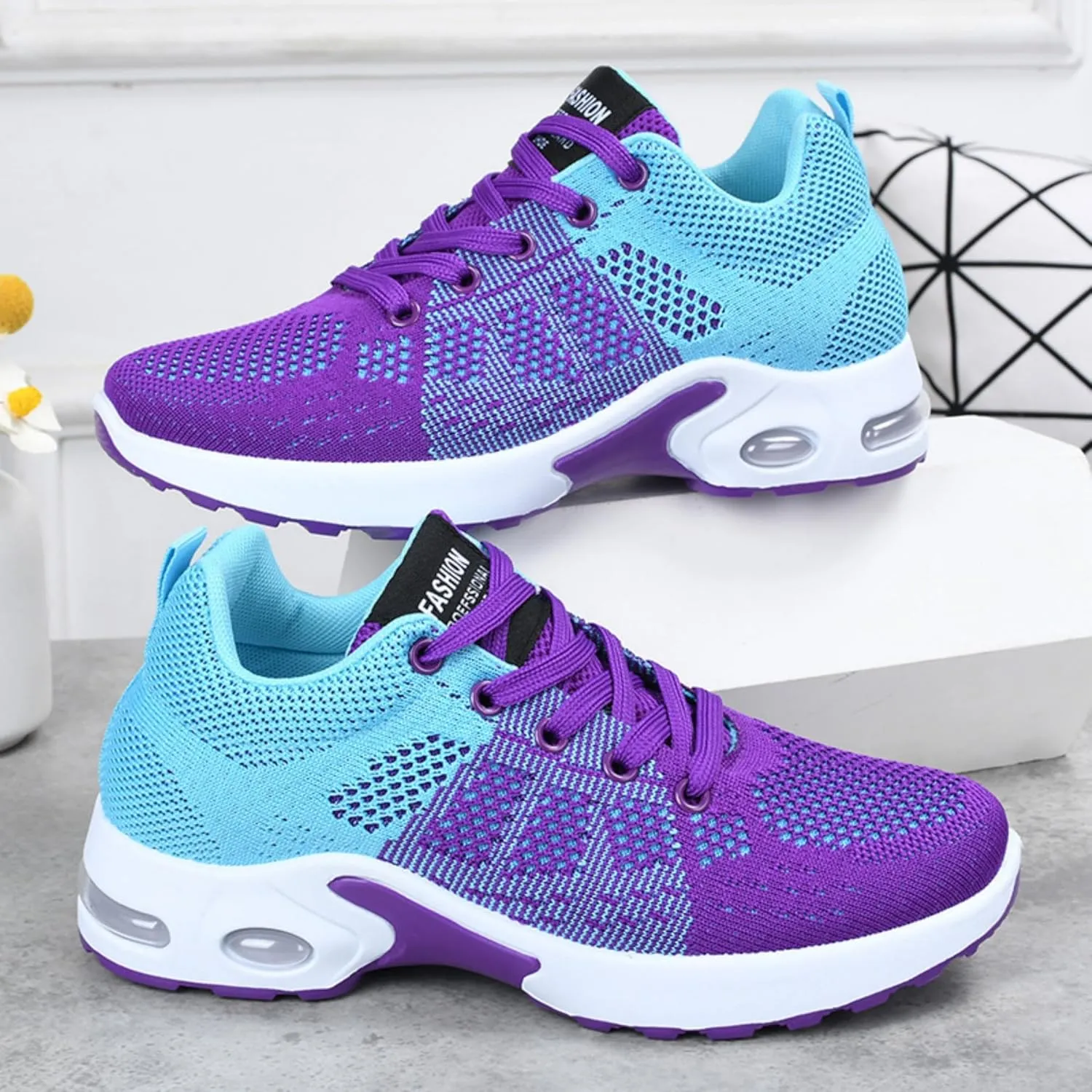 Women's Cushion Sneakers - Breathable, Non-Slip Walking Shoes with Shock-Absorbing Comfort, Lightweight for Running, Walking, and Everyday Use