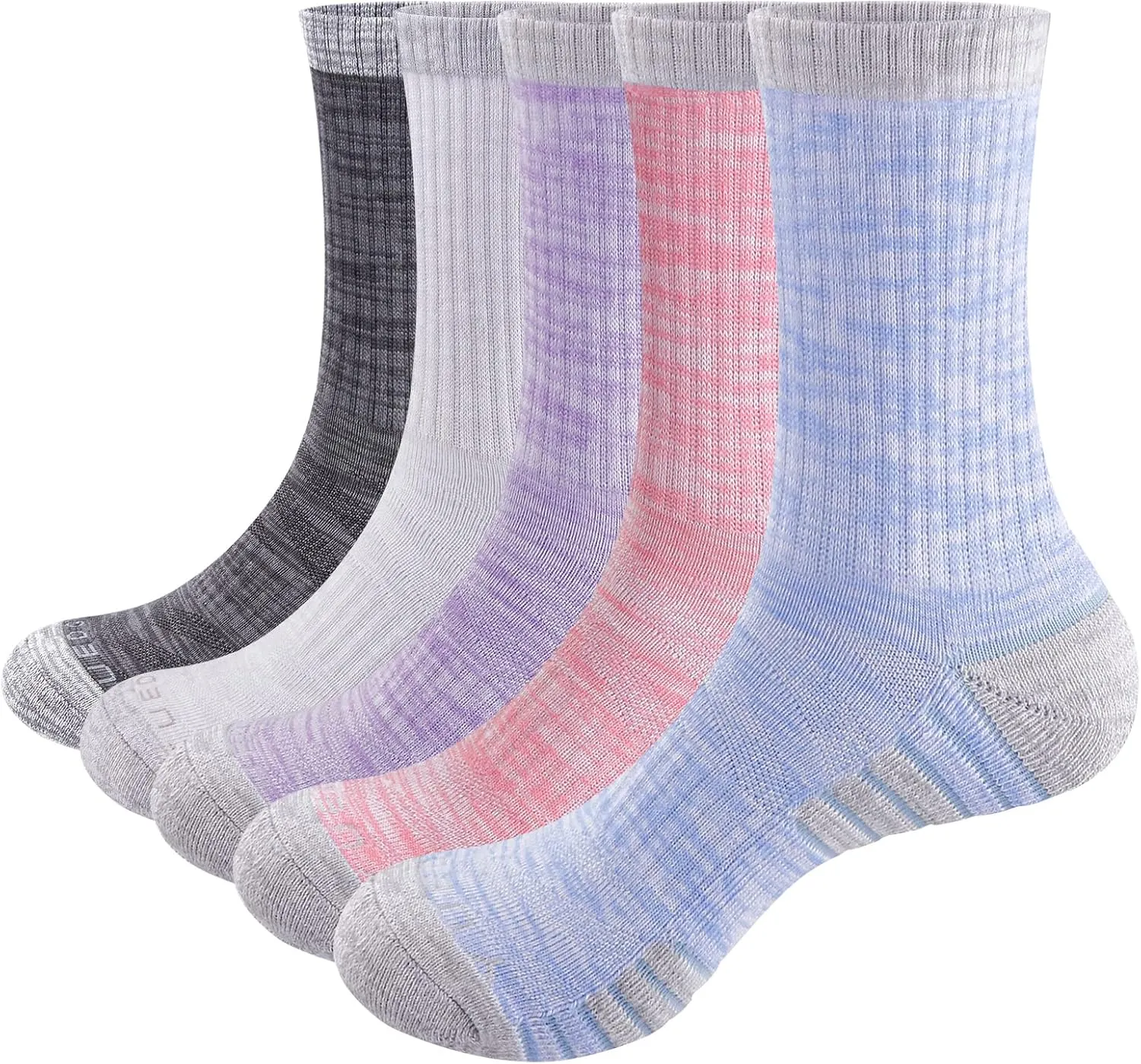 Womens Cushioned Crew Socks For Women, Moisture Wicking Breathable Cotton Everyday Work Gym Tennis Athletic Socks