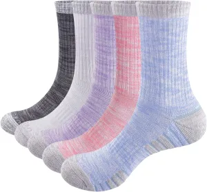 Womens Cushioned Crew Socks For Women, Moisture Wicking Breathable Cotton Everyday Work Gym Tennis Athletic Socks