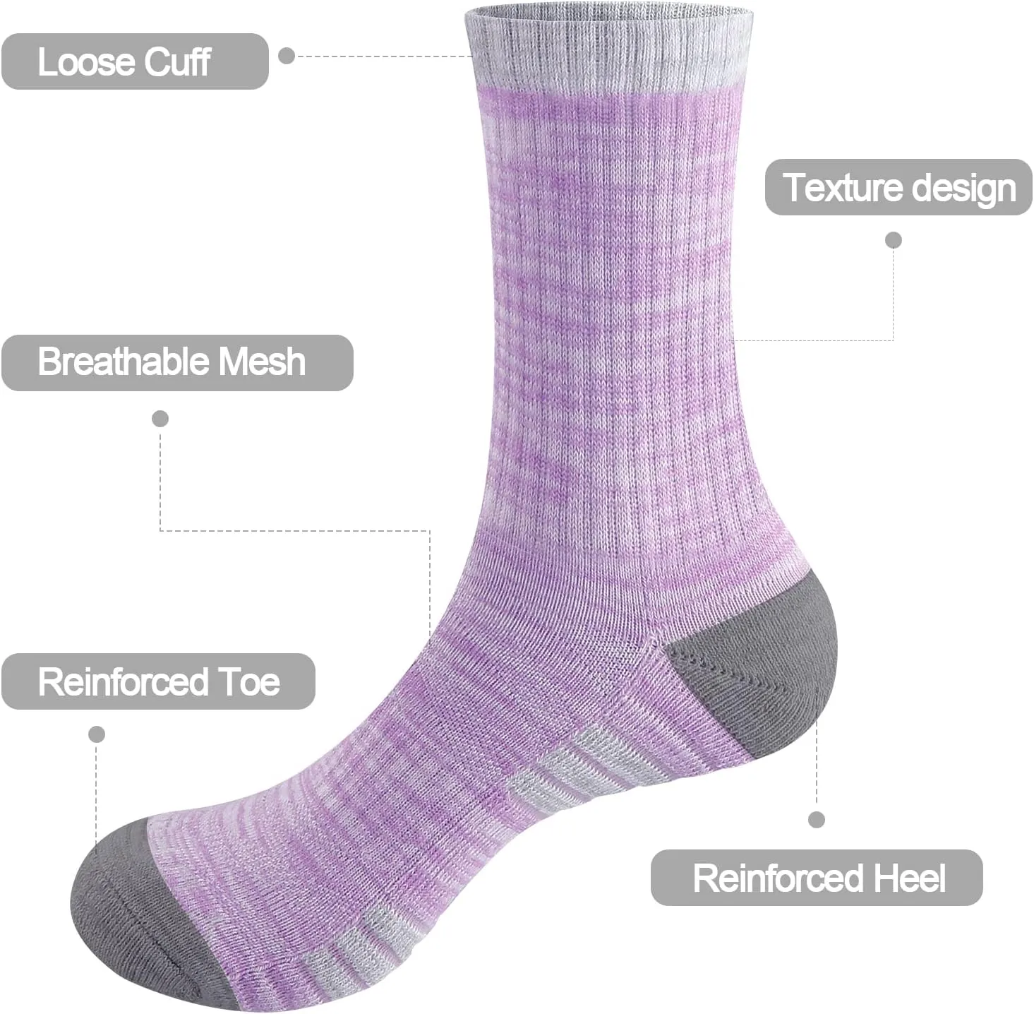 Womens Cushioned Crew Socks For Women, Moisture Wicking Breathable Cotton Everyday Work Gym Tennis Athletic Socks