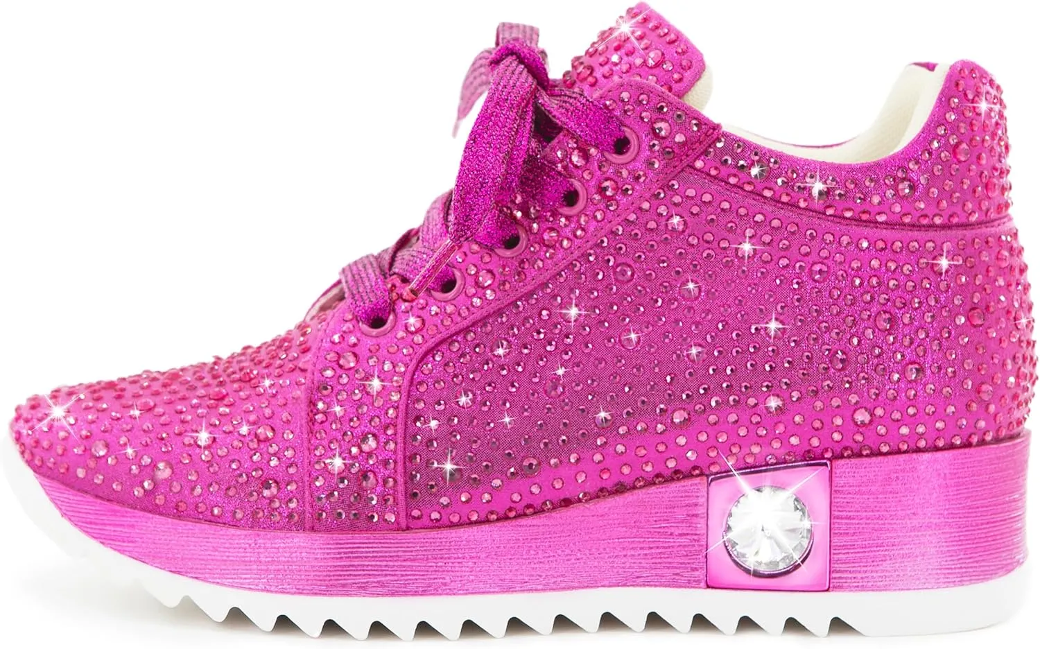 Women's Fashion Glitter Sneakers Platform Wedge Shoes Sparkly Rhinestone High Top Sneakers Trendy Sequin Shoes Wedding Bride Dress