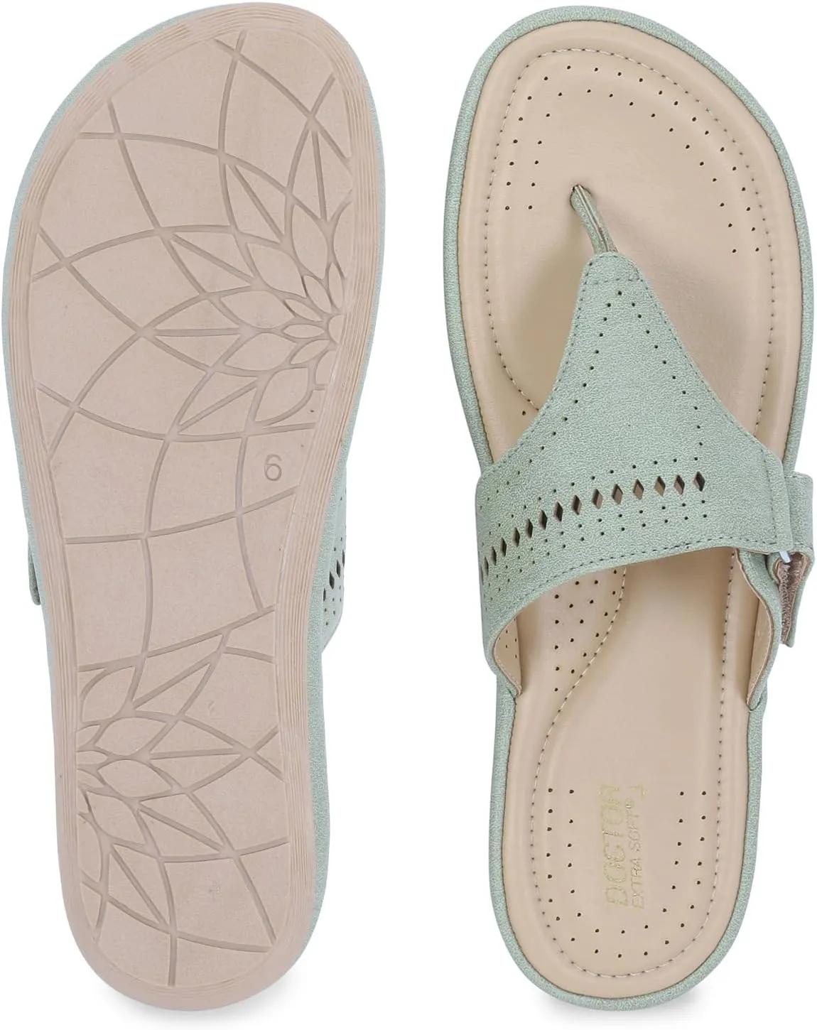 Women's Flat Memory Foam Slippers/Flip-Flops Fashion Stylish Casual Comfortable Diabetic Orthopedic Lightweight Synthetic Slip-on Sandals with Adjustable Strap for Girls/Ladies D-608