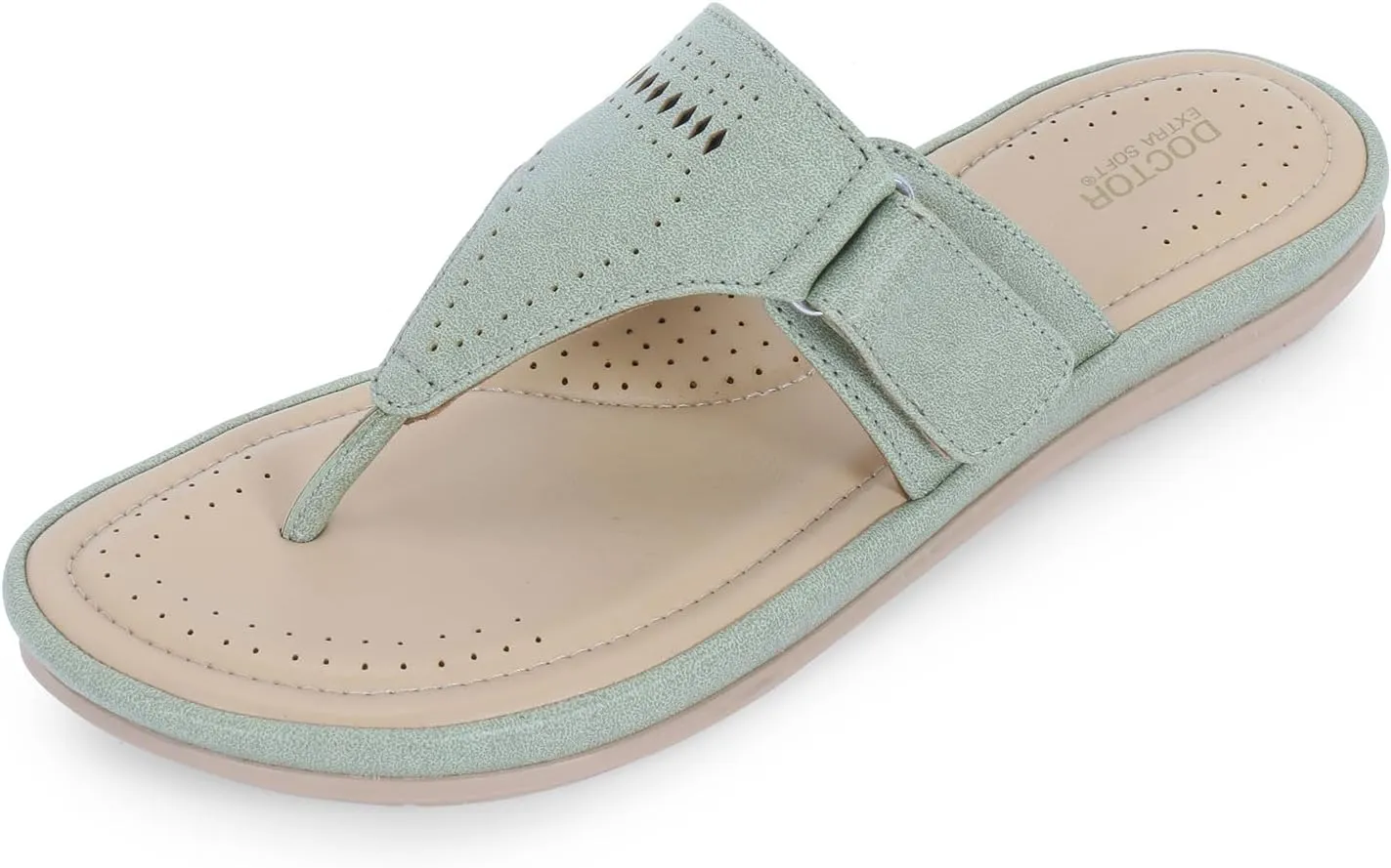 Women's Flat Memory Foam Slippers/Flip-Flops Fashion Stylish Casual Comfortable Diabetic Orthopedic Lightweight Synthetic Slip-on Sandals with Adjustable Strap for Girls/Ladies D-608