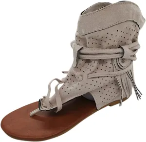 Women's Flats Sandals Bohemian Outdoor High Top Memory Foam Insole Summer Anti Slip Summer Thong Shoes
