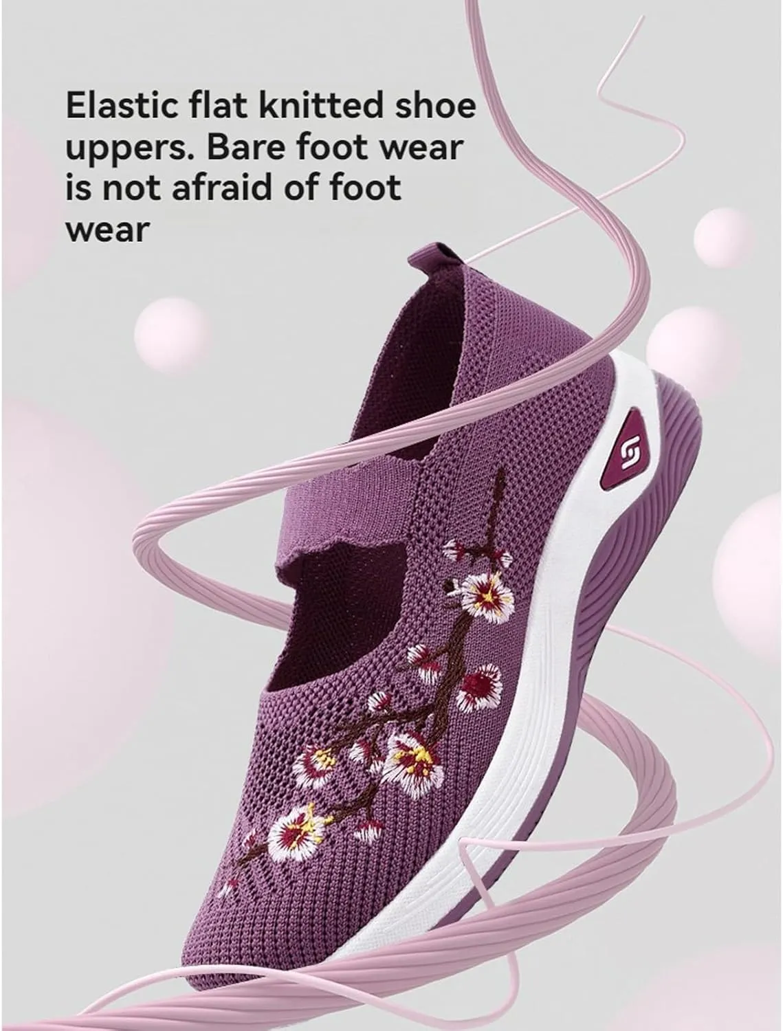 Women's Flats Shoes National Style Embroidered Flower Slip On Mesh Breathable Casual Loafers Comfortable Soft Woman Shoes Casual Heel with Arch Support