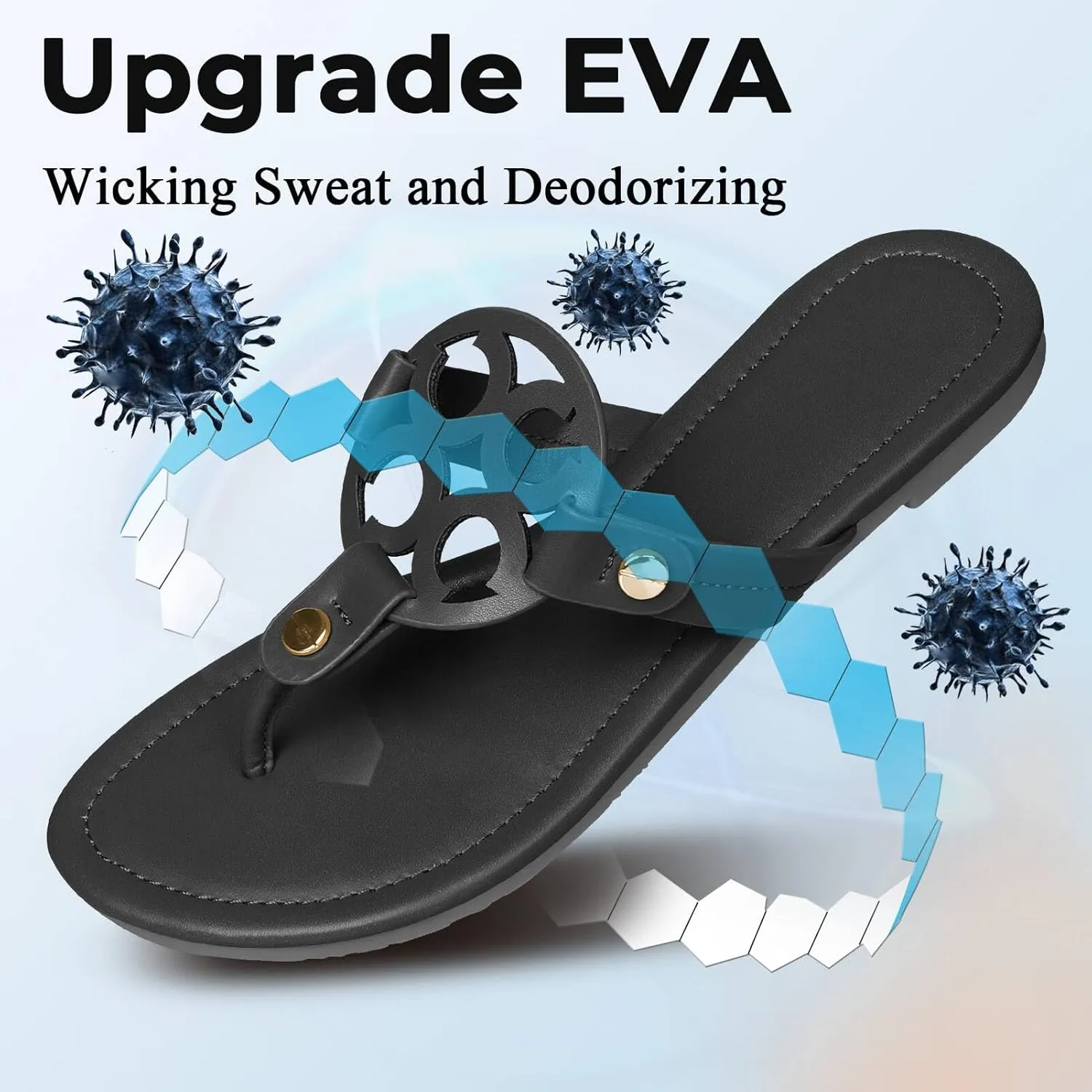 Womens Flip Flops Summmer Sandals for Women 2025 Dressy Beach Sandals Flats Cute Leather Waterproof Slip on