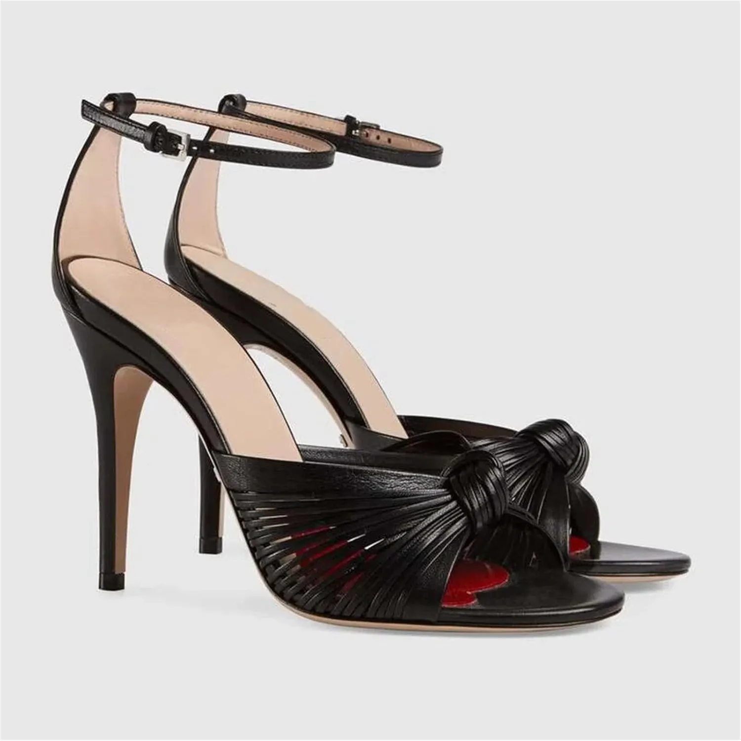 Women's Gold Stiletto Heel Sandals, Cross Strap Slingback Round Toe PU Summer Party