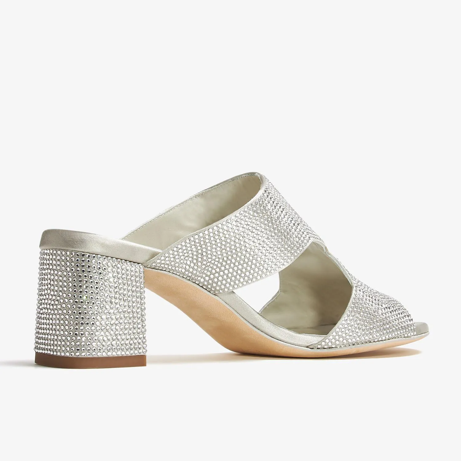 Women's High Heel Slide Sandals Paten Leather Open toe Mules Block High Heel Casual Shoes Party Wedding Dress Crystal High Heels For Ladies