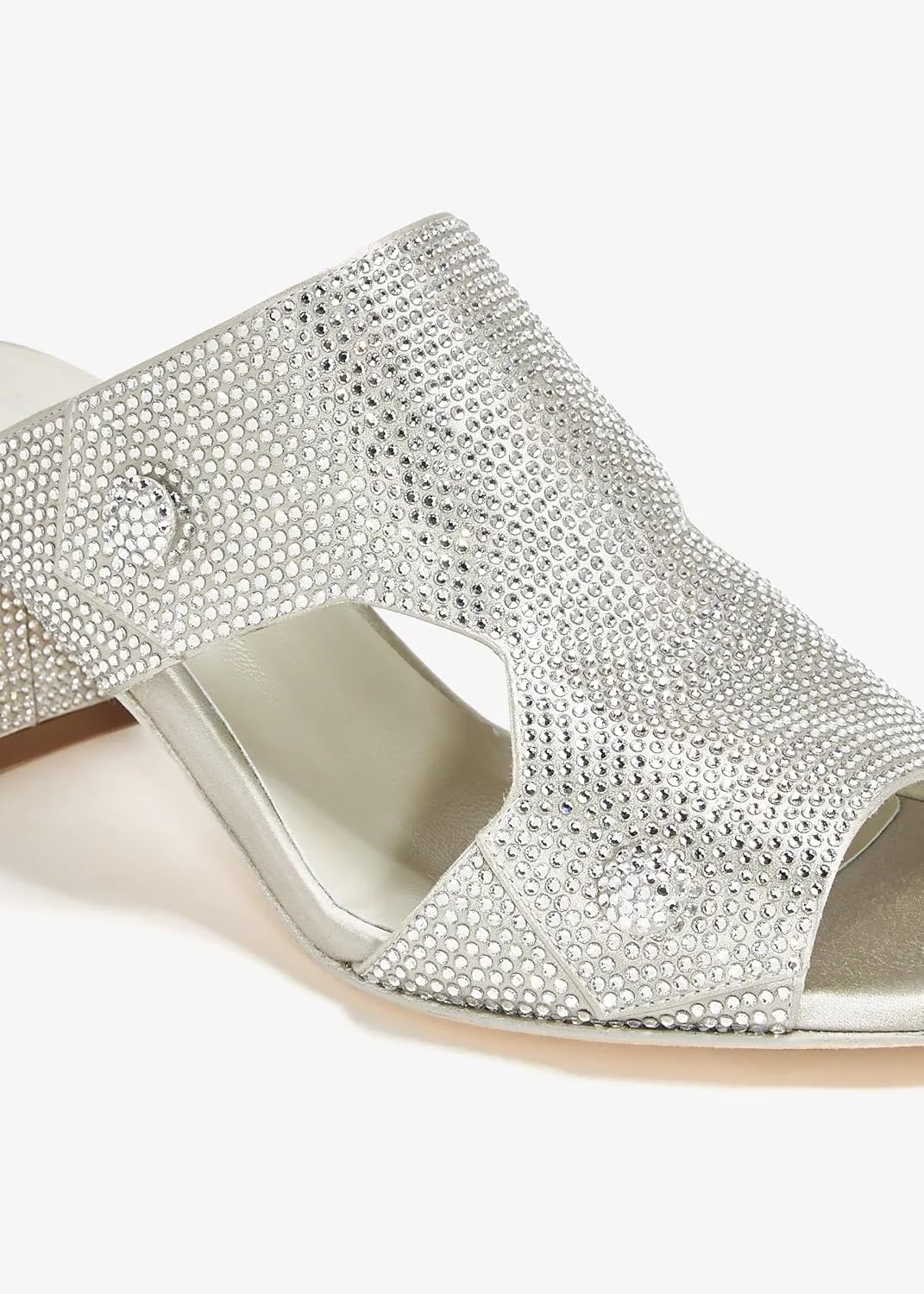 Women's High Heel Slide Sandals Paten Leather Open toe Mules Block High Heel Casual Shoes Party Wedding Dress Crystal High Heels For Ladies
