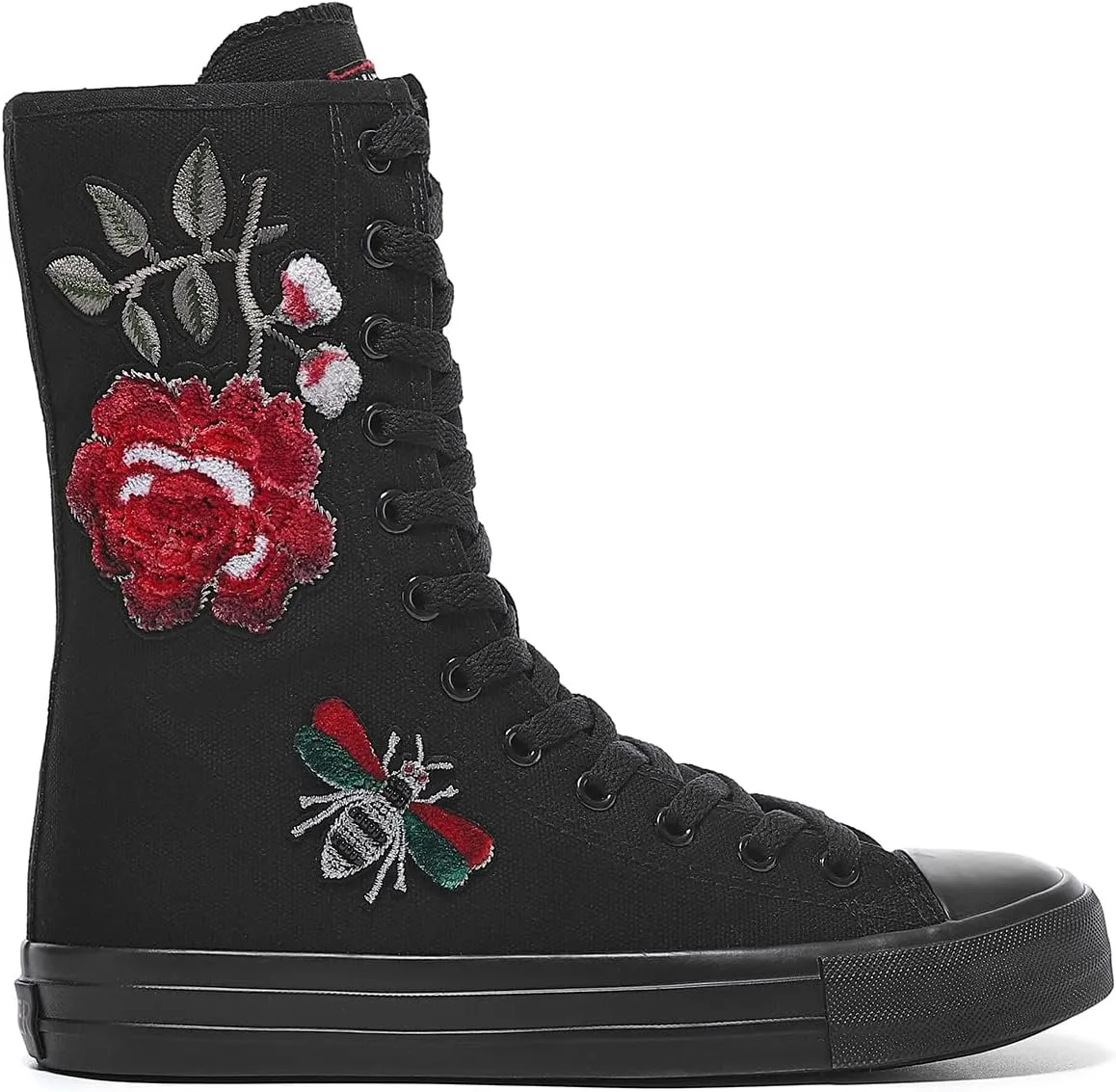 Womens High Top Canvas Sneakers Lace up Fashion Casual Shoes for Girls