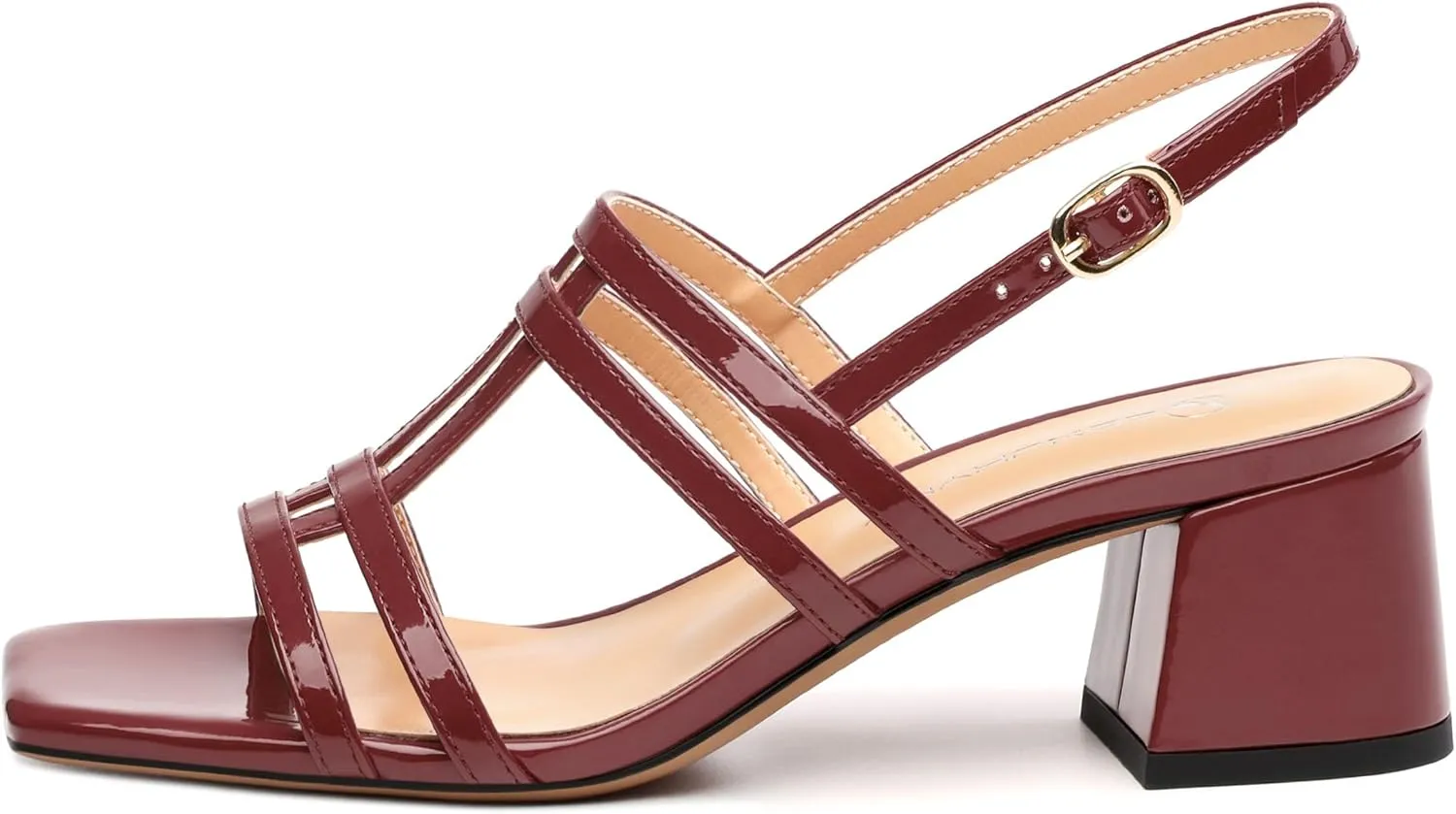 Women's Low Heels Strappy Sandals Square Open Toe Ankle Strap Low HeeL Sandals Comfort Dress Party Wedding Shoes 2"