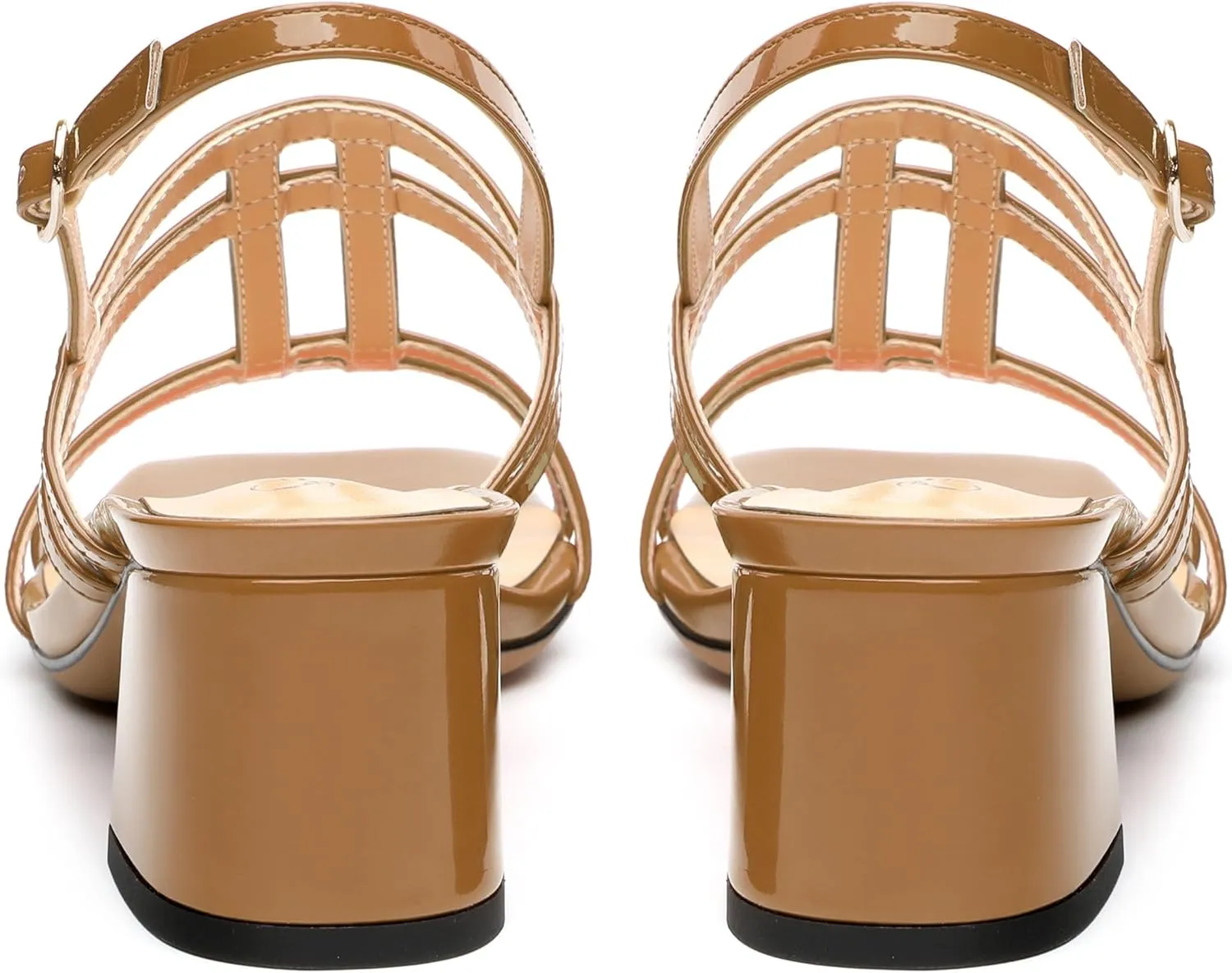 Women's Low Heels Strappy Sandals Square Open Toe Ankle Strap Low HeeL Sandals Comfort Dress Party Wedding Shoes 2"