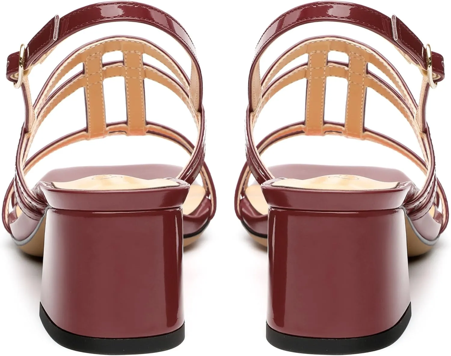 Women's Low Heels Strappy Sandals Square Open Toe Ankle Strap Low HeeL Sandals Comfort Dress Party Wedding Shoes 2"