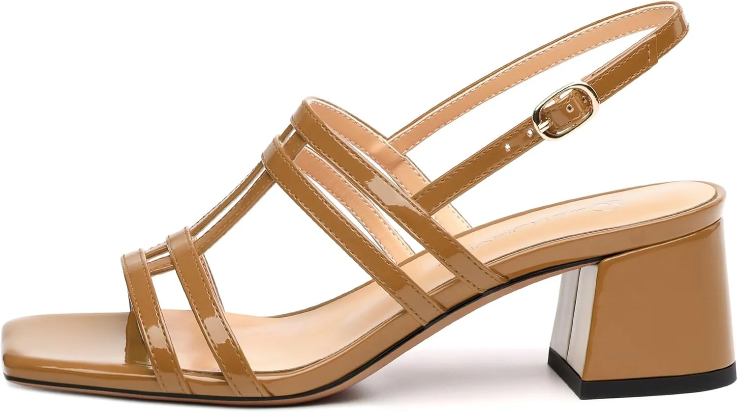 Women's Low Heels Strappy Sandals Square Open Toe Ankle Strap Low HeeL Sandals Comfort Dress Party Wedding Shoes 2"
