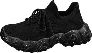 Women's Mesh Lace Lightweight Low-Cut Sneakers, Casual Tennis Shoes, Non Slip, Fashionable Comfortable and
