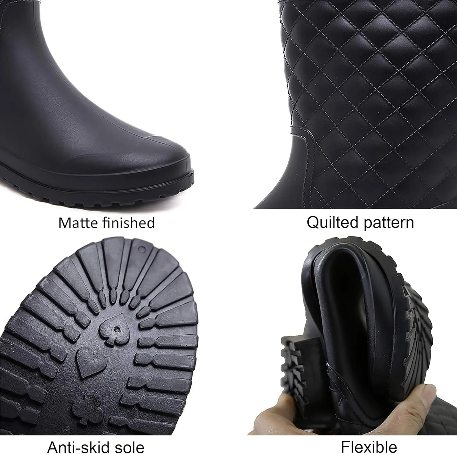 Women's Mid Calf Rain Boots Waterproof Lightweight Garden Shoes