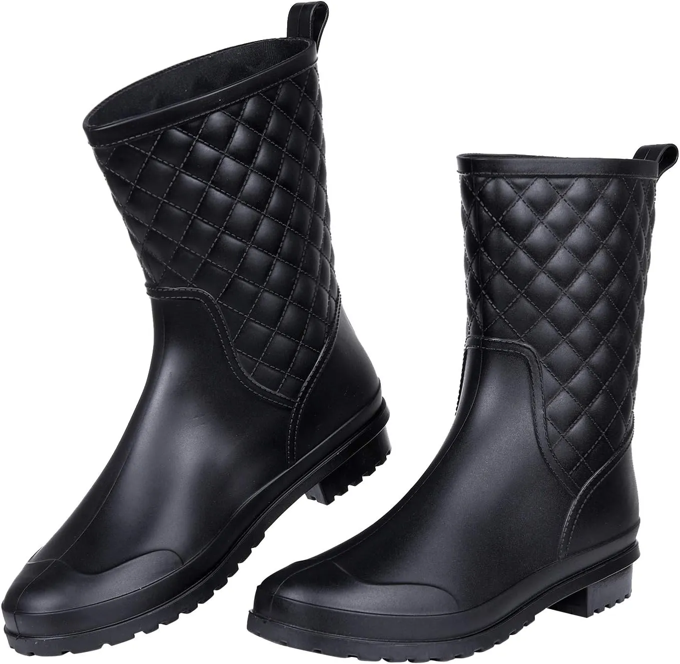 Women's Mid Calf Rain Boots Waterproof Lightweight Garden Shoes