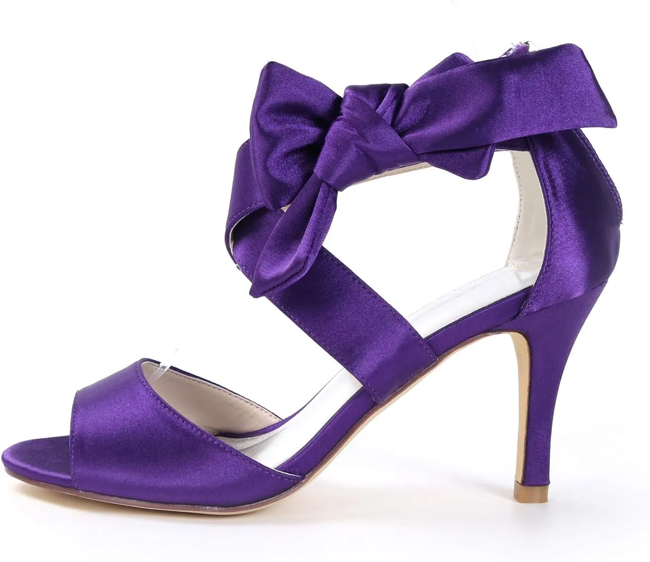 Women's Orange Bow Sandals Satin Dress Shoes Bridal Wedding Heels, Party Show Shoes