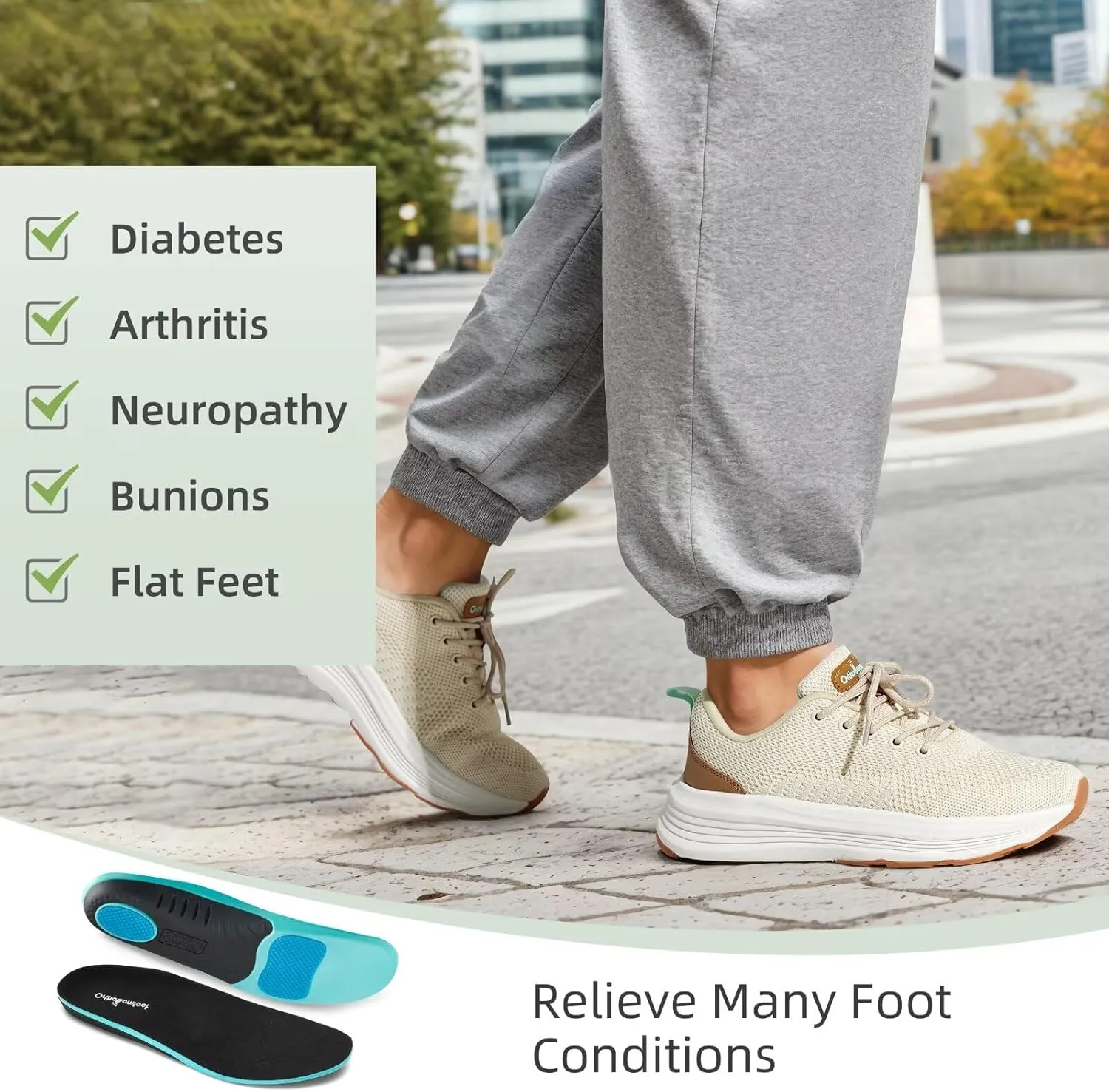 Women's Orthopedic Fashion Sneakers with Arch Support: Comfortable Cushion Flat Feet Shoes for Plantar Fasciitis, Orthotic Supportive Casual Thick Sole Sneakers for Ankle and Foot Pain Relief