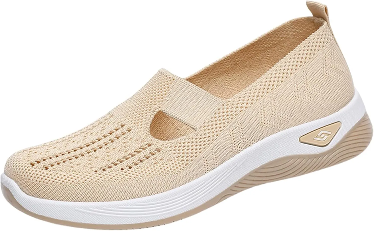 Womens Orthopedic Shoes, Woven Soft Shoes for Women, Arch Support Shoe, Breathable Slip on Foam Diabetic Sneakers