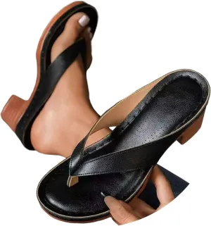 Women's Orthotic High Heeled Platform Wedge Sandals, Summer Beach Clip toe Slippers Non Slip High Heels Flip Flops