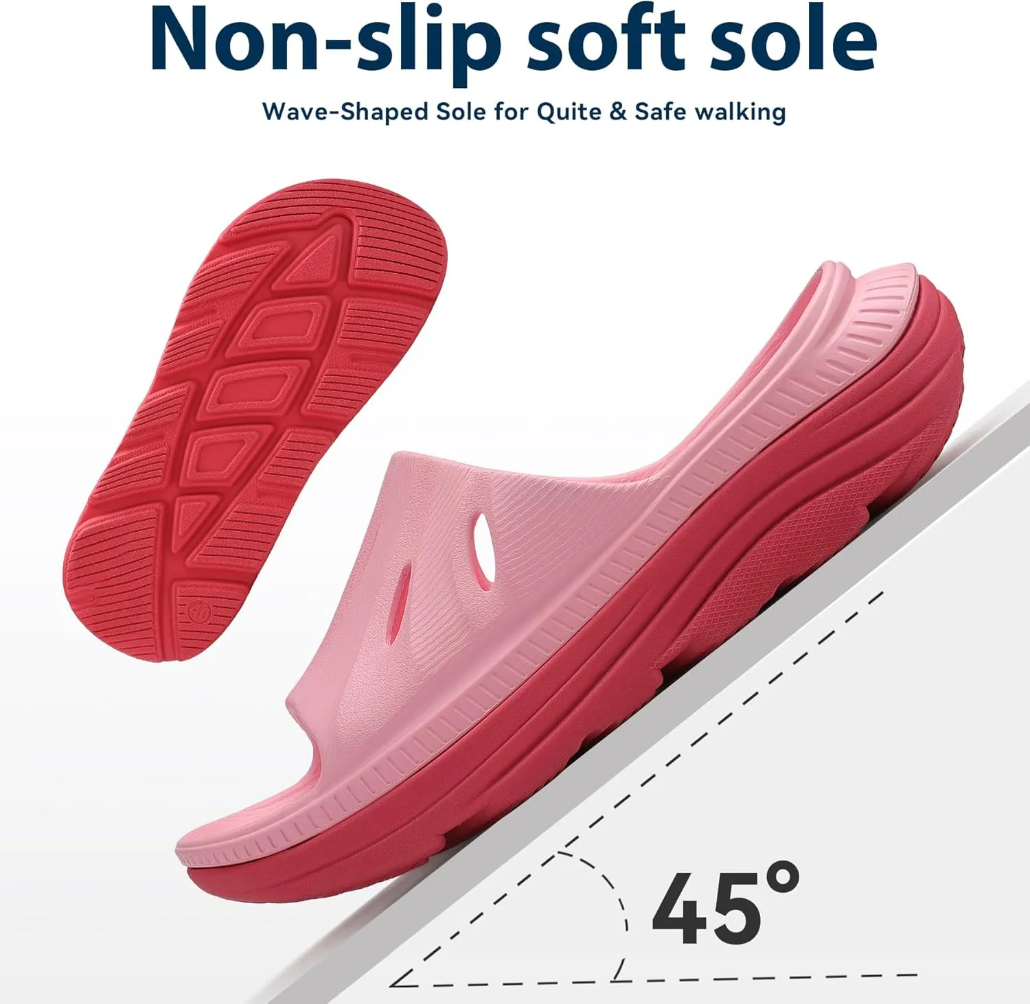 Womens Recovery Sandals Slides for Mens Plantar Fasciitis Sport for Sandals Comfortable Orthotic Athletic Arch Support Slides, Lightweight Cloud Slippers Thick Cushion Open Toe