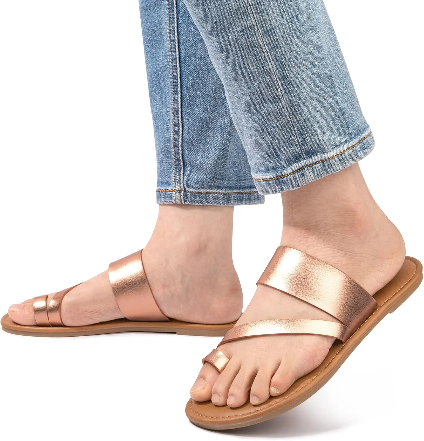 Women's Slide Sandals Slip On Flat Flip Flop Thong Casual Summer