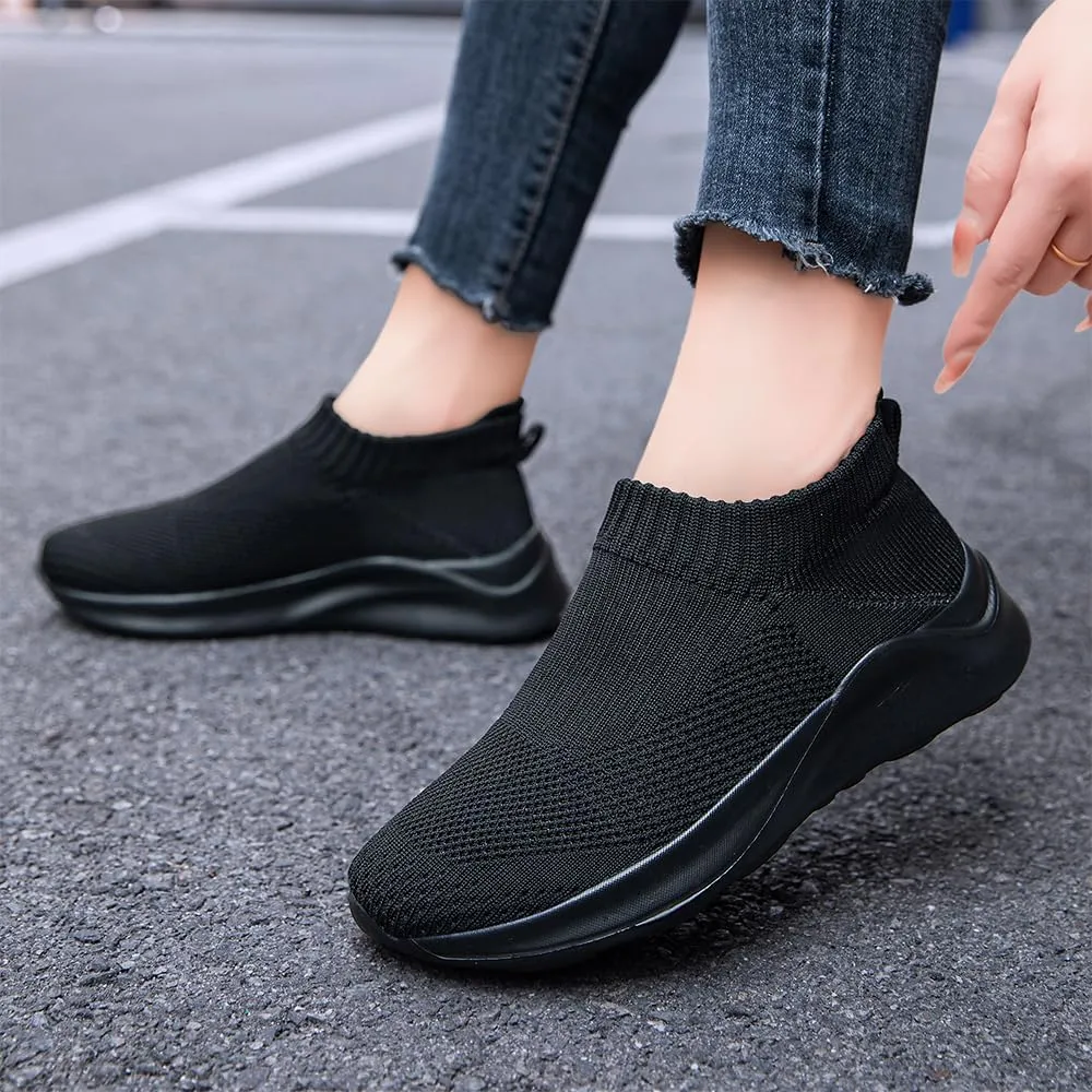 Womens Slip On Running Tennis Walking Shoes Women’s Fashion Sneakers Hiking Work Nurse Gym Casual Athletic Comfortable Shoes for Women Travel Fitness Mesh Lightweight