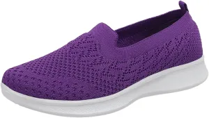 Women's Slip on Sneakers Shoes Woven Orthopedic Breathable Soft Shoes Walking Diabetic Foam Shoes Hands Free Slip in