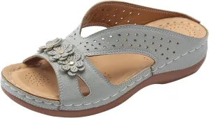 Women's Slip On Wedges Sandals Lightweight Memory Foam Platform Slippers Summer Beach Comfortable Work Heels Women