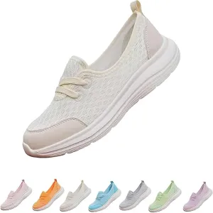 Women's Soft Sole Mesh Comfort Orthopedic Shoes, Low-top Flat Arch Support Walking Shoes, Slip-On Non-Slip Flat Sneakers