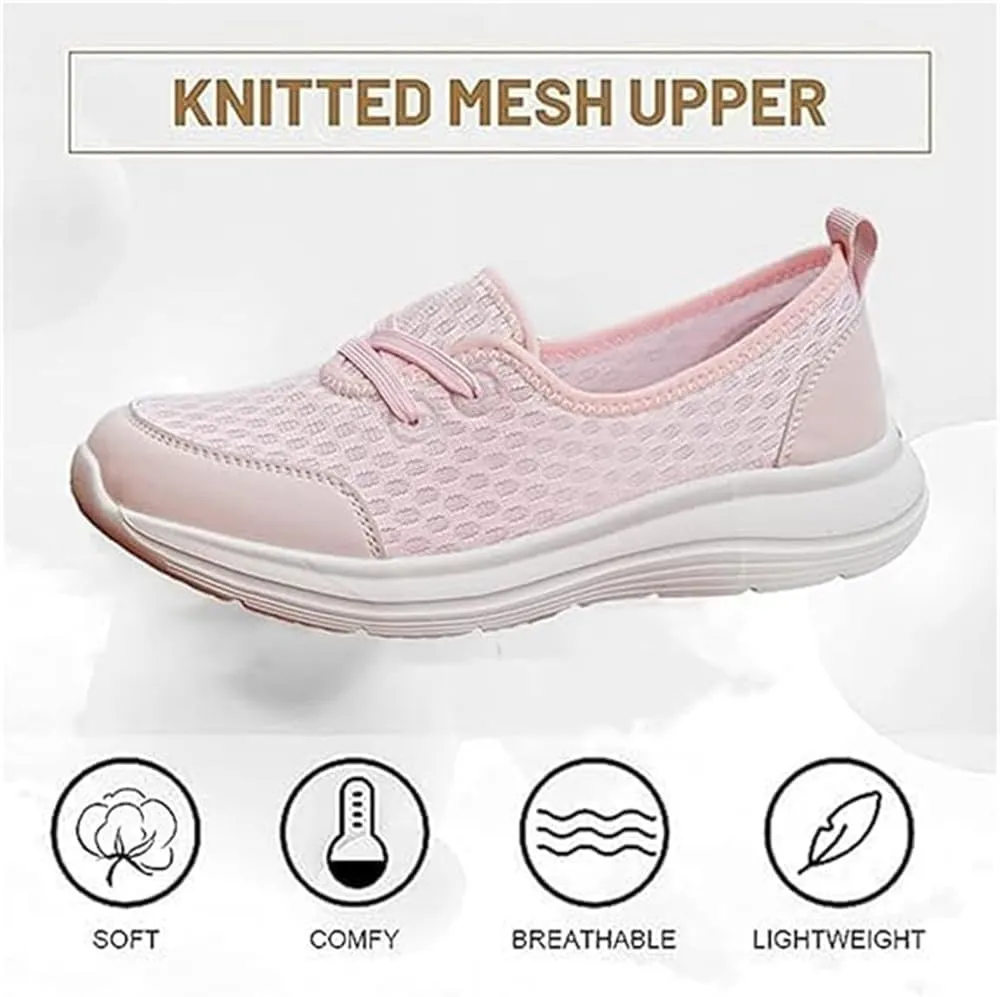 Women's Soft Sole Mesh Comfort Orthopedic Shoes, Low-top Flat Arch Support Walking Shoes, Slip-On Non-Slip Flat Sneakers