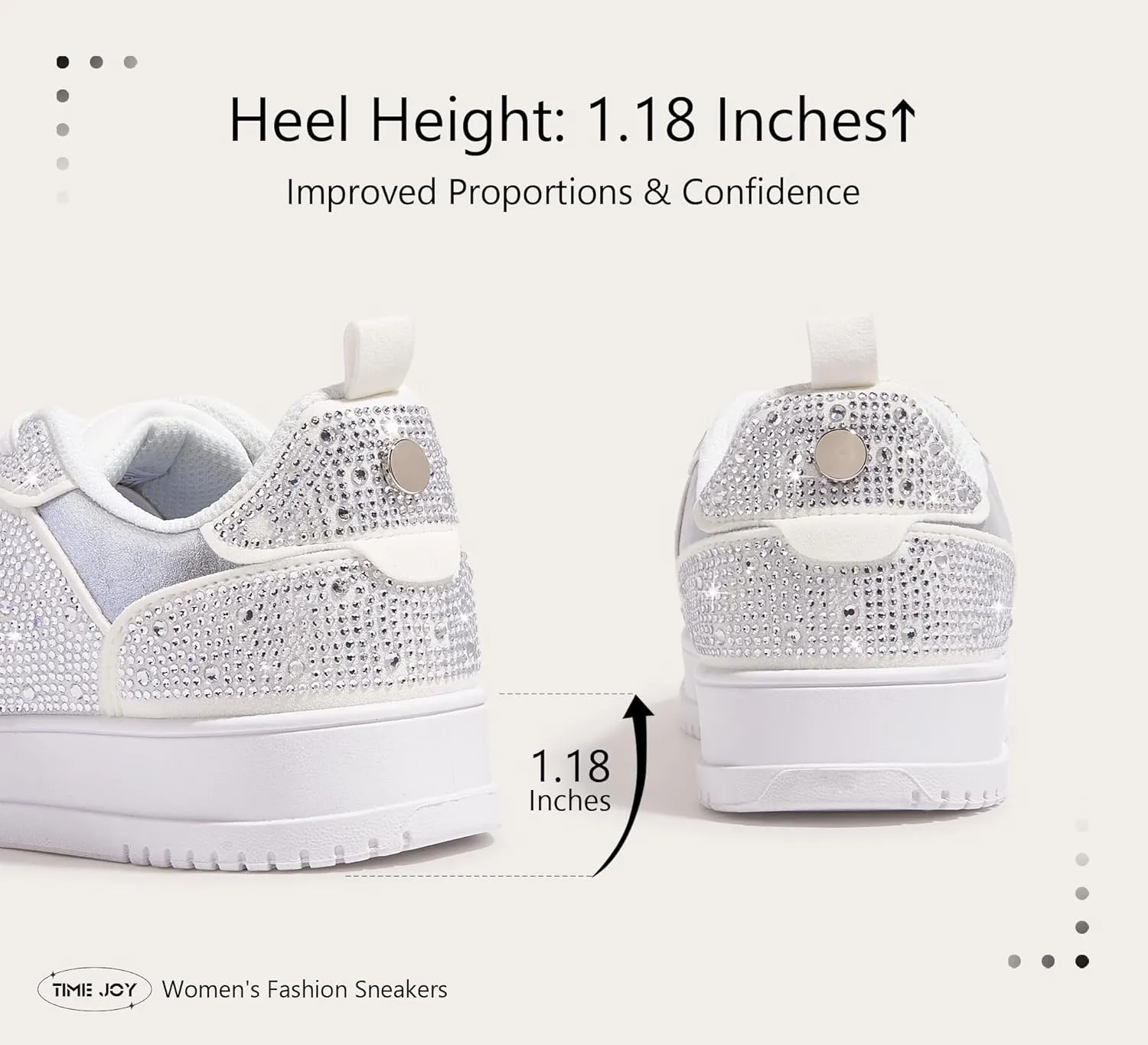 Women's Sparkly Rhinestone Sneakers Comfortable Athletic Glitter Platform Tennis Shoes for Casual, Gym & Fashion Outfits