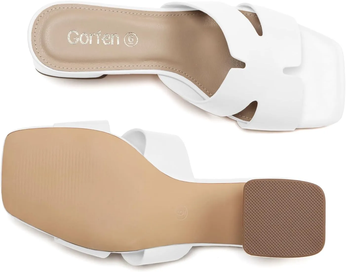 Women's Square Open Toe Sandals Low Block Chunky Heel Slip on Comfortable Casual Sandals for Daily Wear