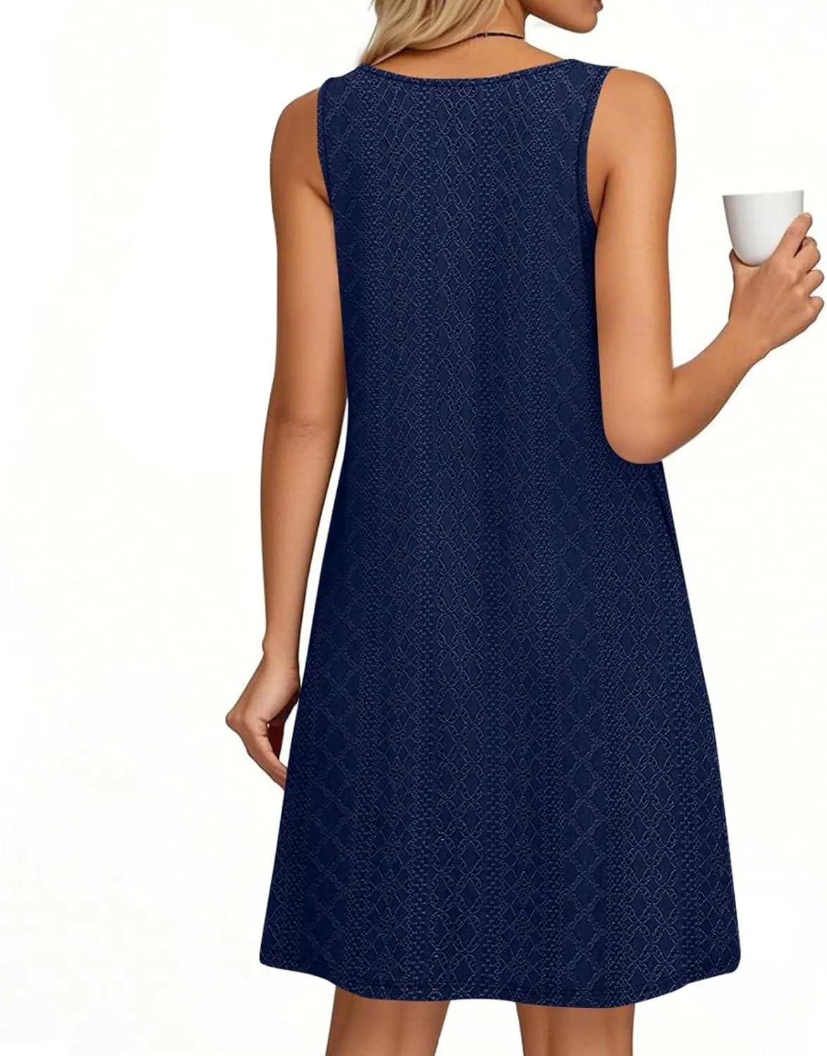 Womens Sundresses 2025 Beach Cover Ups Casual Sleeveless Dress with Pockets Ladies Summer Vacation Outfits